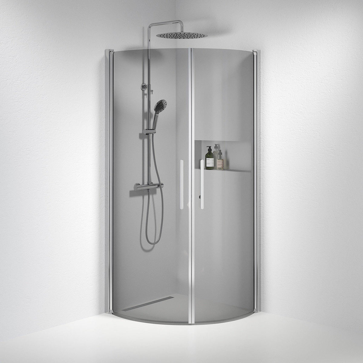 Round - Smoked, Shower Enclosure Set - Code, Smoked/Chrome - 70 cm - MASTERSTORE - 8595677119053 - Shower Enclosure Set - Code - 35 - 701 - 60 - 56 - 00 - 8595677119053