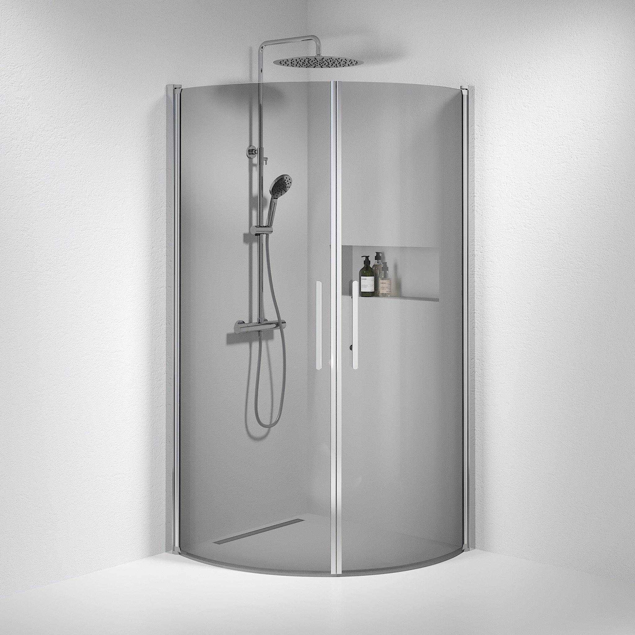 Round - Smoked, Shower Enclosure Set - Code, Smoked/Chrome - 70 cm - MASTERSTORE - 8595677119053 - Shower Enclosure Set - Code - 35 - 701 - 60 - 56 - 00 - 8595677119053