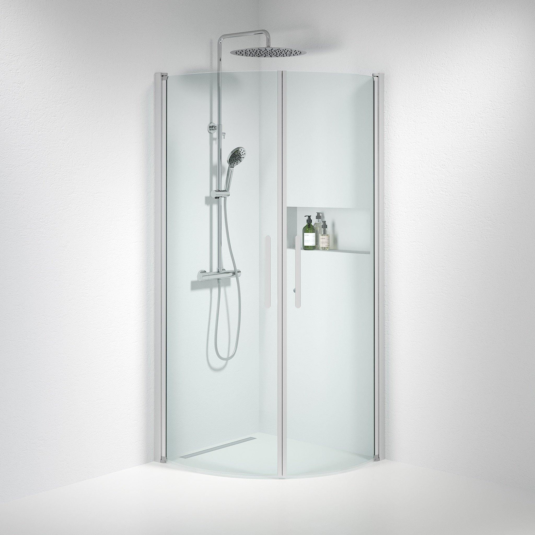 Round - Clear, Shower Enclosure Set - Code, Clear/Satin - 70 cm - MASTERSTORE - 8595677119060 - Shower Enclosure Set - Code - 35 - 701 - 67 - 50 - 00 - 8595677119060