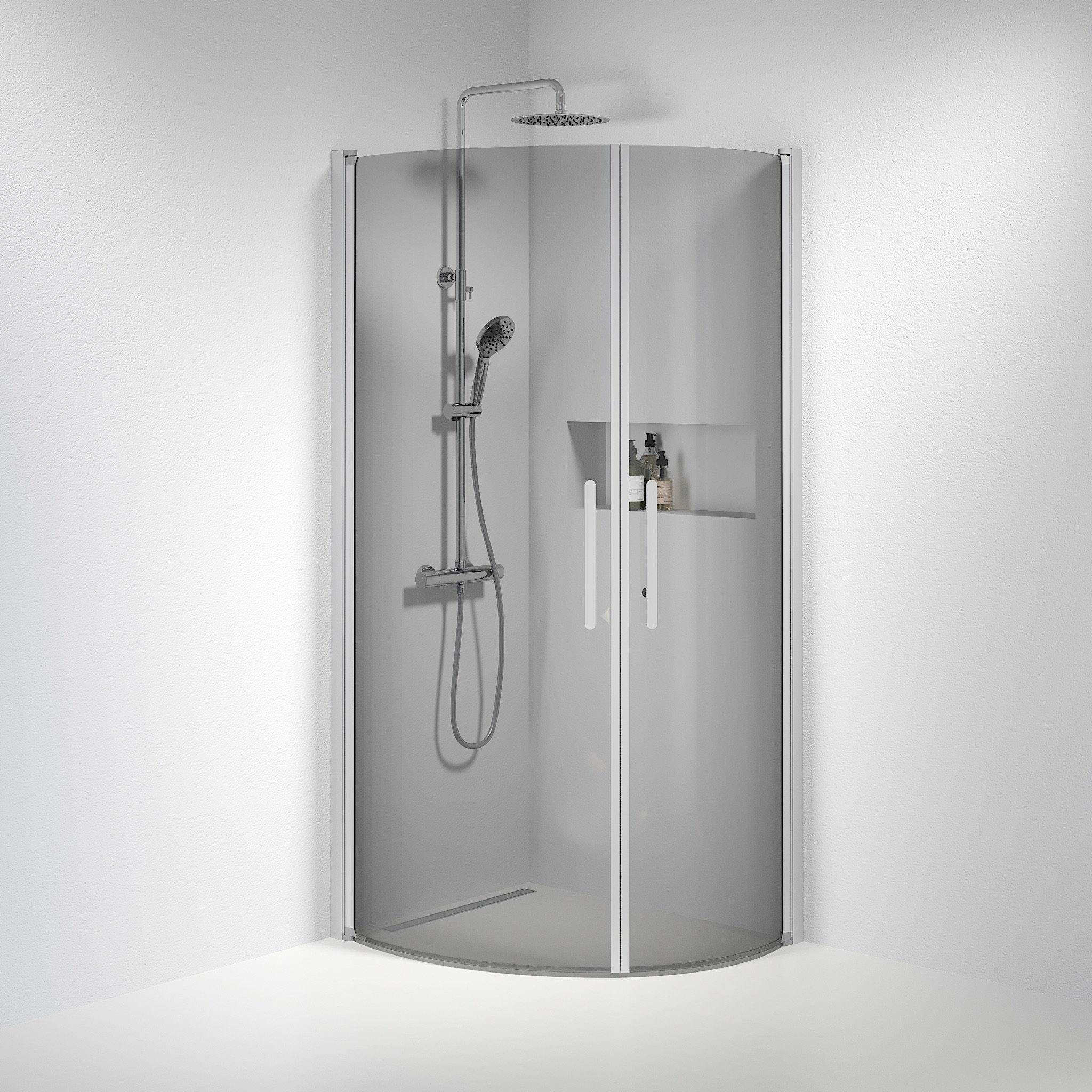 Round - Smoked, Shower Enclosure Set - Code, Smoked/Satin - 70 cm - MASTERSTORE - 8595677119091 - Shower Enclosure Set - Code - 35 - 701 - 67 - 56 - 00 - 8595677119091