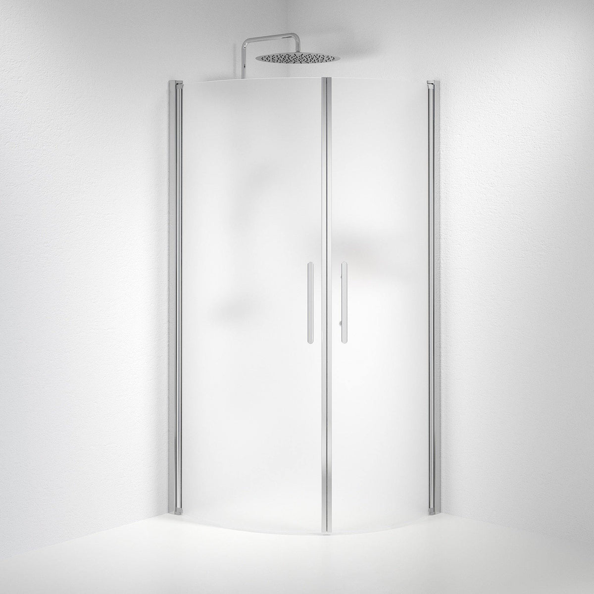 Round - Frosted, Shower Enclosure Set - Code, Matt/Chrome - 70 cm - MASTERSTORE - 8595677119169 - Shower Enclosure Set - Code - 35 - 708 - 60 - 55 - 00 - 8595677119169