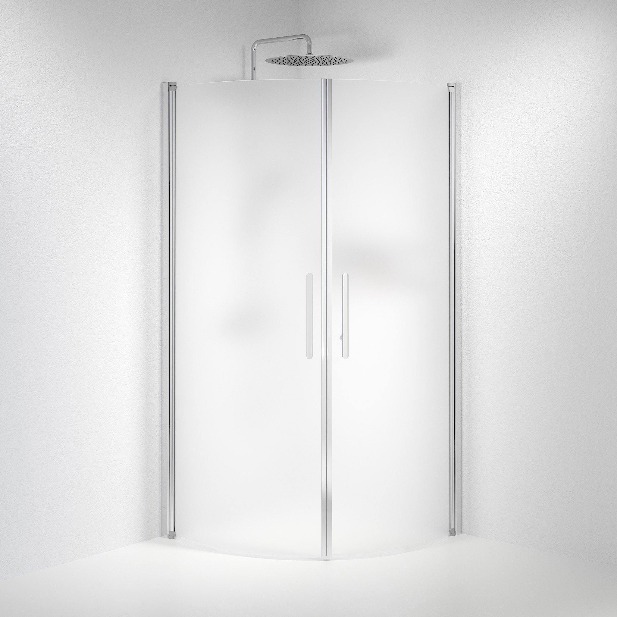 Round - Frosted, Shower Enclosure Set - Code, Matt/Chrome - 70 cm - MASTERSTORE - 8595677119169 - Shower Enclosure Set - Code - 35 - 708 - 60 - 55 - 00 - 8595677119169