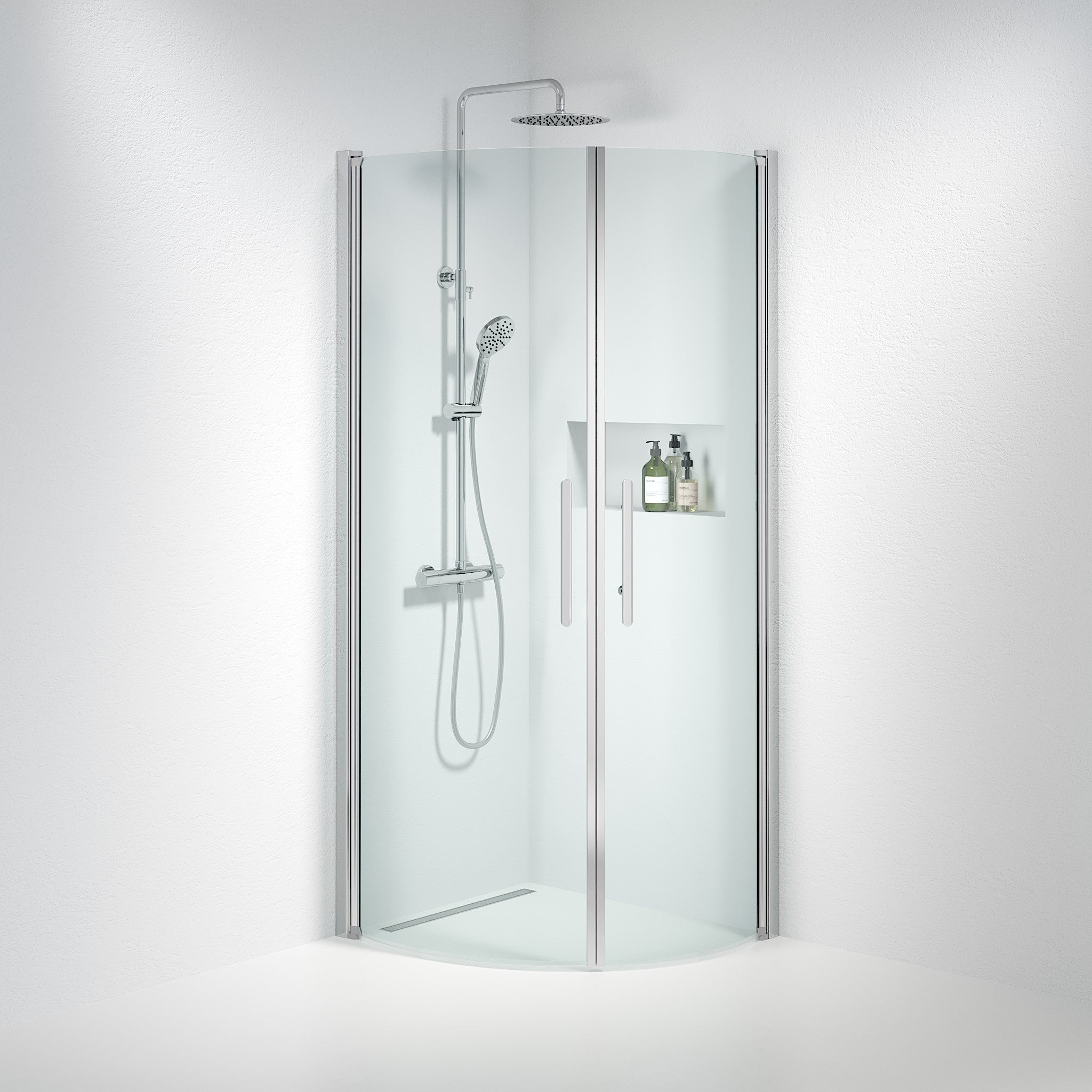 Round - Clear, Shower Enclosure Set - Code, Clear/Chrome - 70 cm - MASTERSTORE - 8595677119268 - Shower Enclosure Set - Code - 35 - 709 - 60 - 50 - 00 - 8595677119268