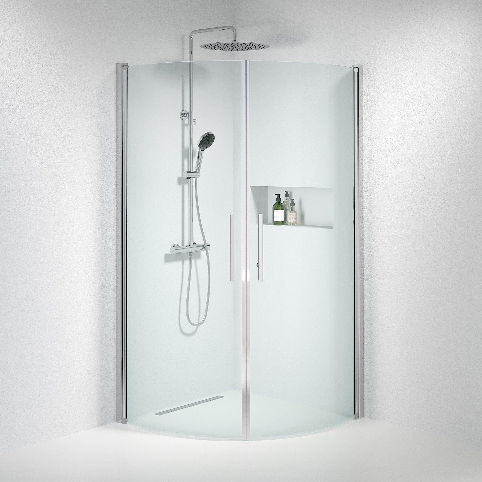 Round - Clear, Shower Enclosure Set - Code, Clear/Chrome - 70 cm - MASTERSTORE - 8595677119268 - Shower Enclosure Set - Code - 35 - 709 - 60 - 50 - 00 - 8595677119268
