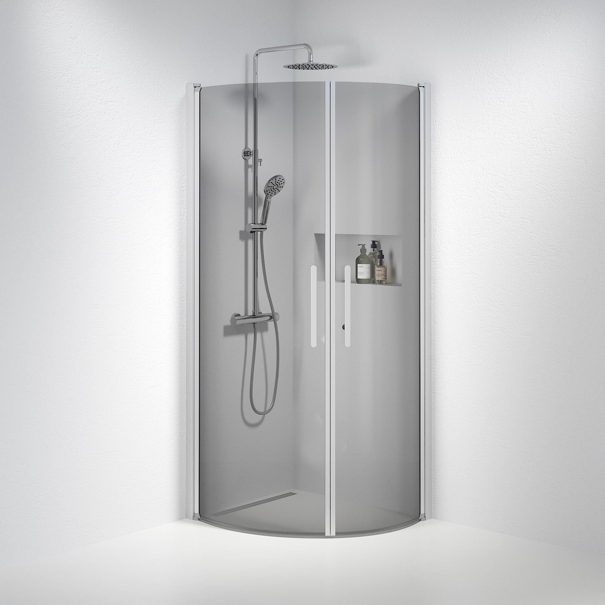Round - Smoked, Shower Enclosure Set - Code, Smoked/Satin - 70 cm - MASTERSTORE - 8595677119336 - Shower Enclosure Set - Code - 35 - 709 - 67 - 56 - 00 - 8595677119336