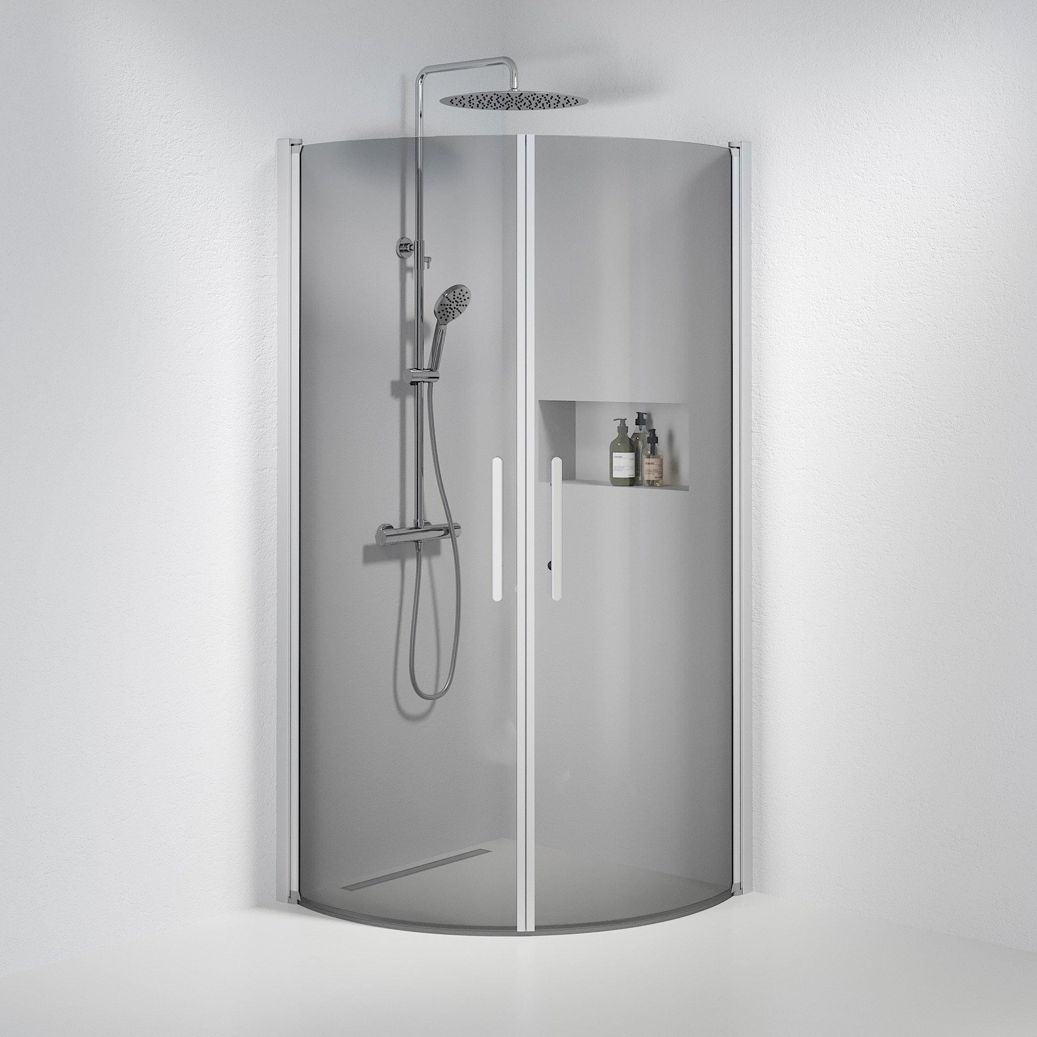 Round - Smoked, Shower Enclosure Set - Code, Smoked/Satin - 70 cm - MASTERSTORE - 8595677119336 - Shower Enclosure Set - Code - 35 - 709 - 67 - 56 - 00 - 8595677119336