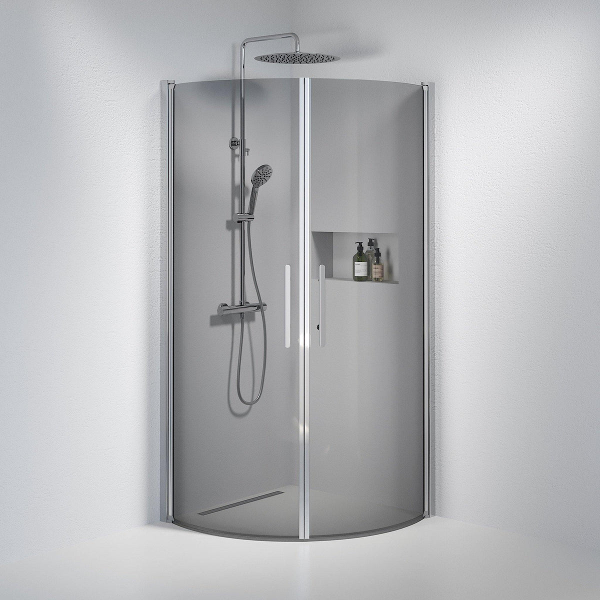 Round - Smoked, Shower Enclosure Set - Code, Smoked/Chrome - 80 cm - MASTERSTORE - 8595677119411 - Shower Enclosure Set - Code - 35 - 801 - 60 - 56 - 00 - 8595677119411
