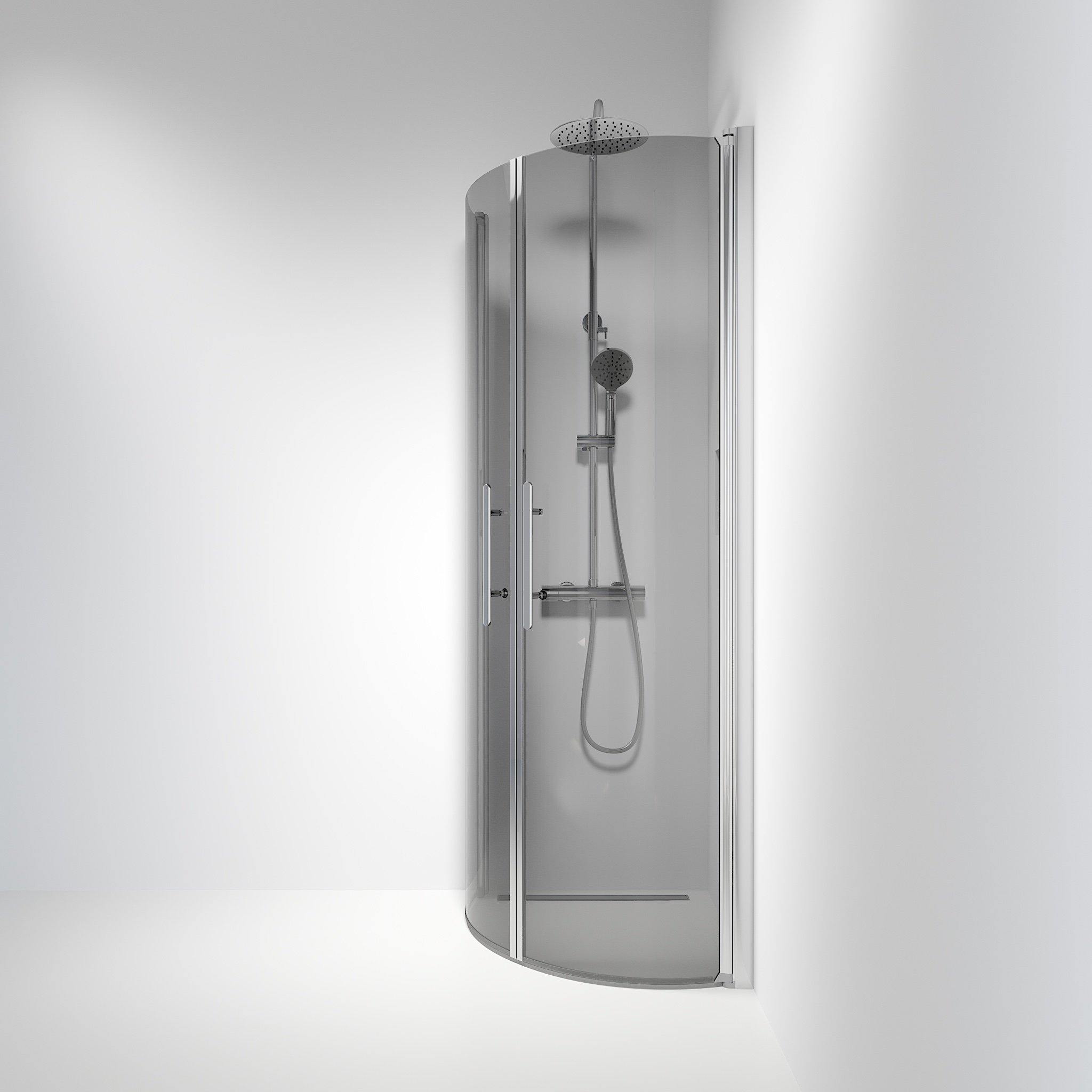 Round - Smoked, Shower Enclosure Set - Code, Smoked/Chrome - 80 cm - MASTERSTORE - 8595677119411 - Shower Enclosure Set - Code - 35 - 801 - 60 - 56 - 00 - 8595677119411
