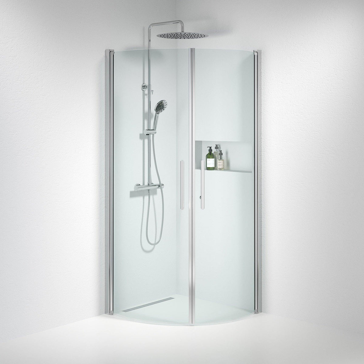 Round - Clear, Shower Enclosure Set - Code, Clear/Chrome - 80 cm - MASTERSTORE - 8595677119503 - Shower Enclosure Set - Code - 35 - 808 - 60 - 50 - 00 - 8595677119503