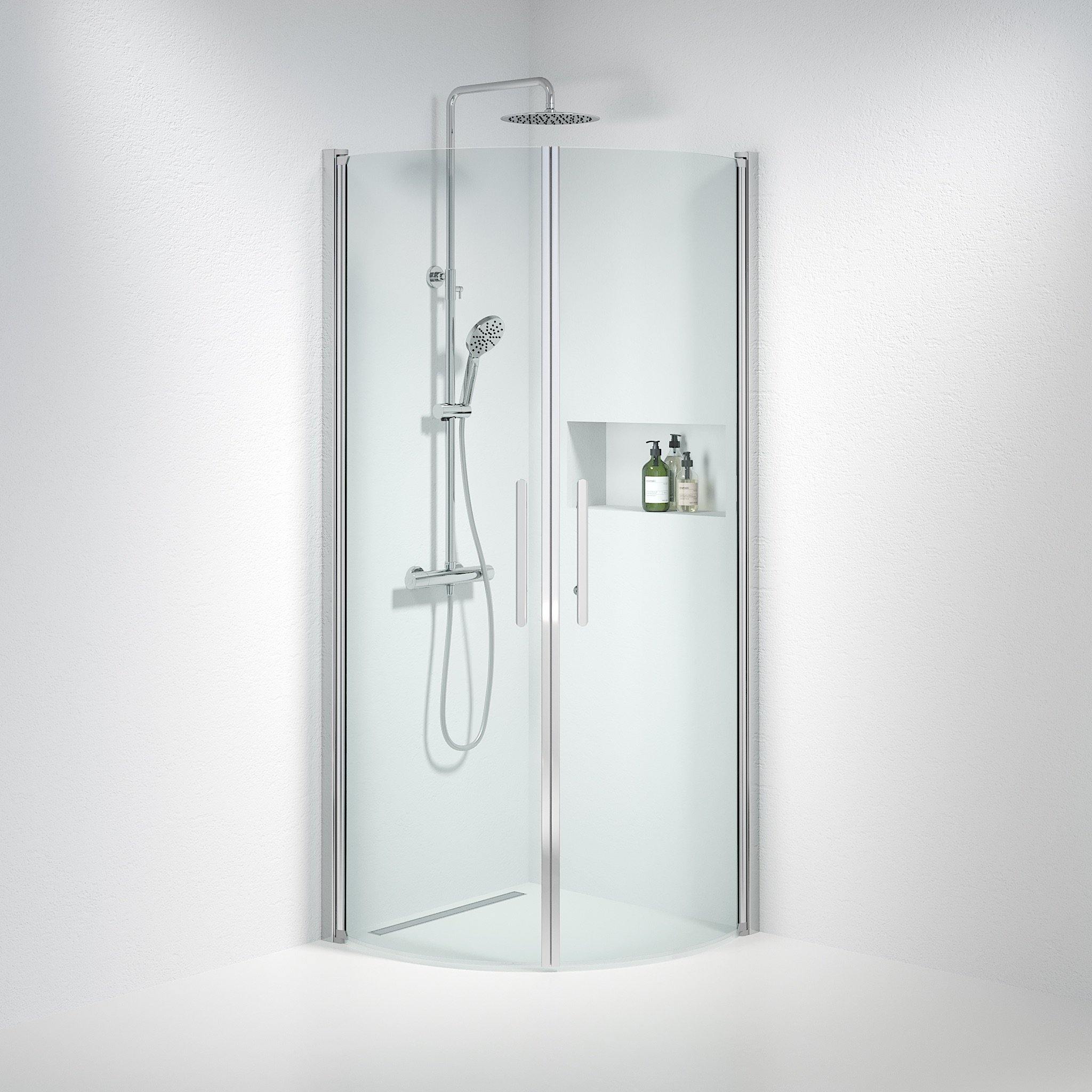 Round - Clear, Shower Enclosure Set - Code, Clear/Chrome - 80 cm - MASTERSTORE - 8595677119503 - Shower Enclosure Set - Code - 35 - 808 - 60 - 50 - 00 - 8595677119503