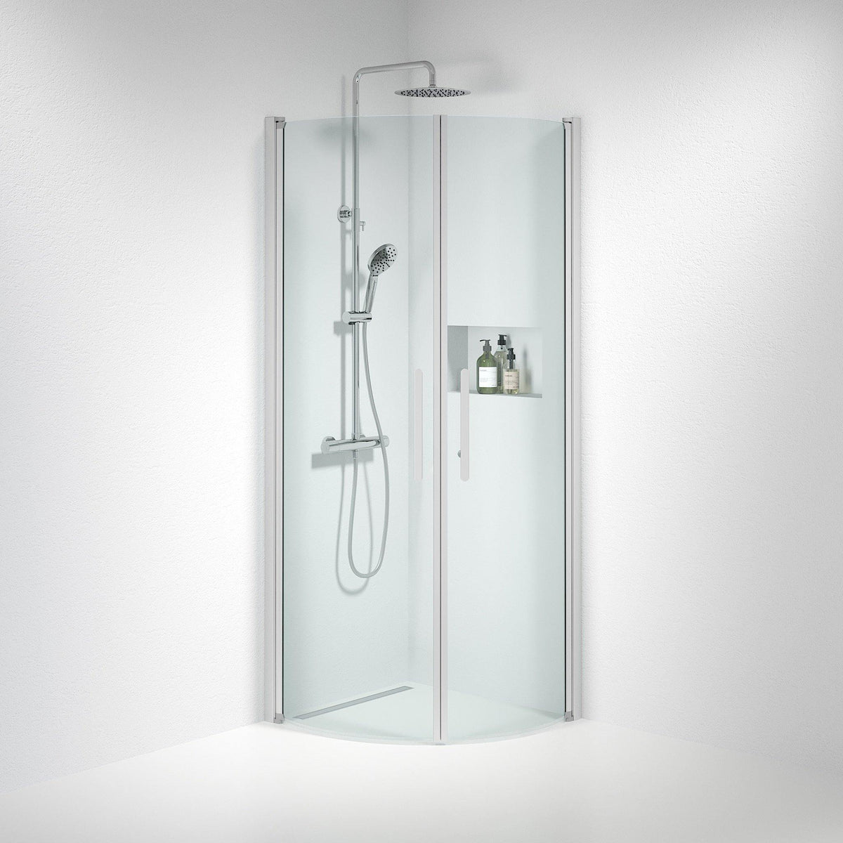 Round - Clear, Shower Enclosure Set - Code, Clear/Satin - 80 cm - MASTERSTORE - 8595677119541 - Shower Enclosure Set - Code - 35 - 808 - 67 - 50 - 00 - 8595677119541