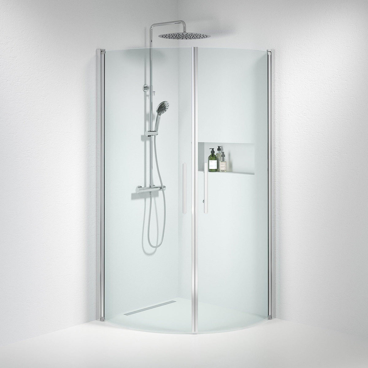 Round - Clear, Shower Enclosure Set - Code, Clear/Chrome - 80 cm - MASTERSTORE - 8595677119664 - Shower Enclosure Set - Code - 35 - 809 - 60 - 50 - 00 - 8595677119664