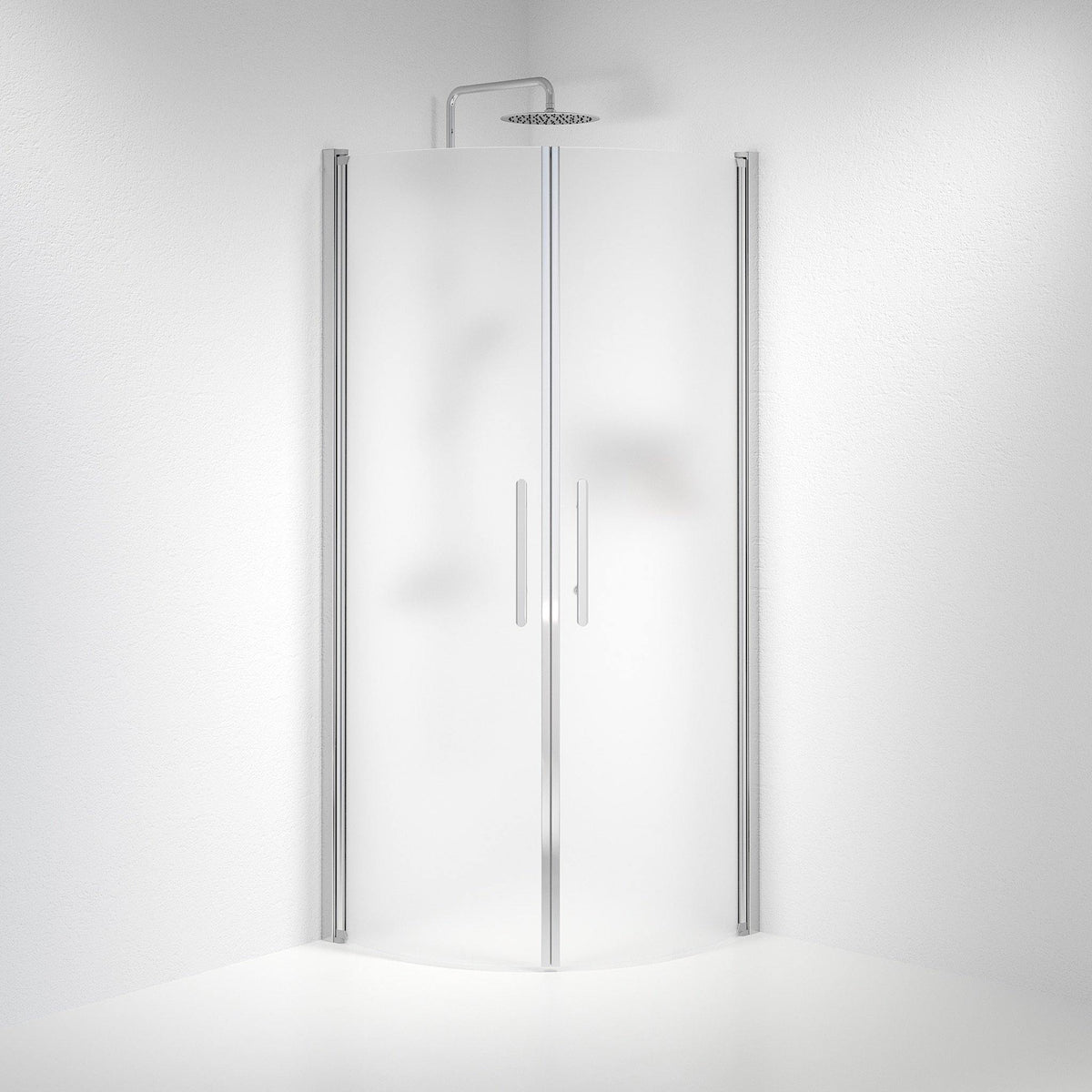 Round - Frosted, Shower Enclosure Set - Code, Matt/Chrome - 80 cm - MASTERSTORE - 8595677119701 - Shower Enclosure Set - Code - 35 - 809 - 60 - 55 - 00 - 8595677119701