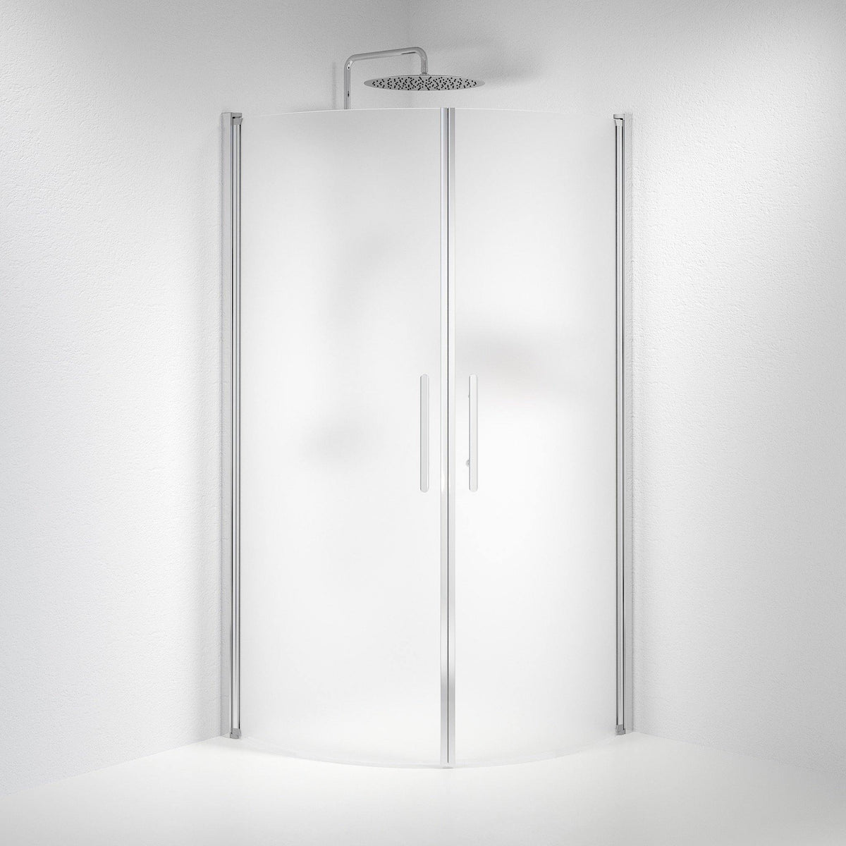 Round - Frosted, Shower Enclosure Set - Code, Matt/Chrome - 80 cm - MASTERSTORE - 8595677119701 - Shower Enclosure Set - Code - 35 - 809 - 60 - 55 - 00 - 8595677119701