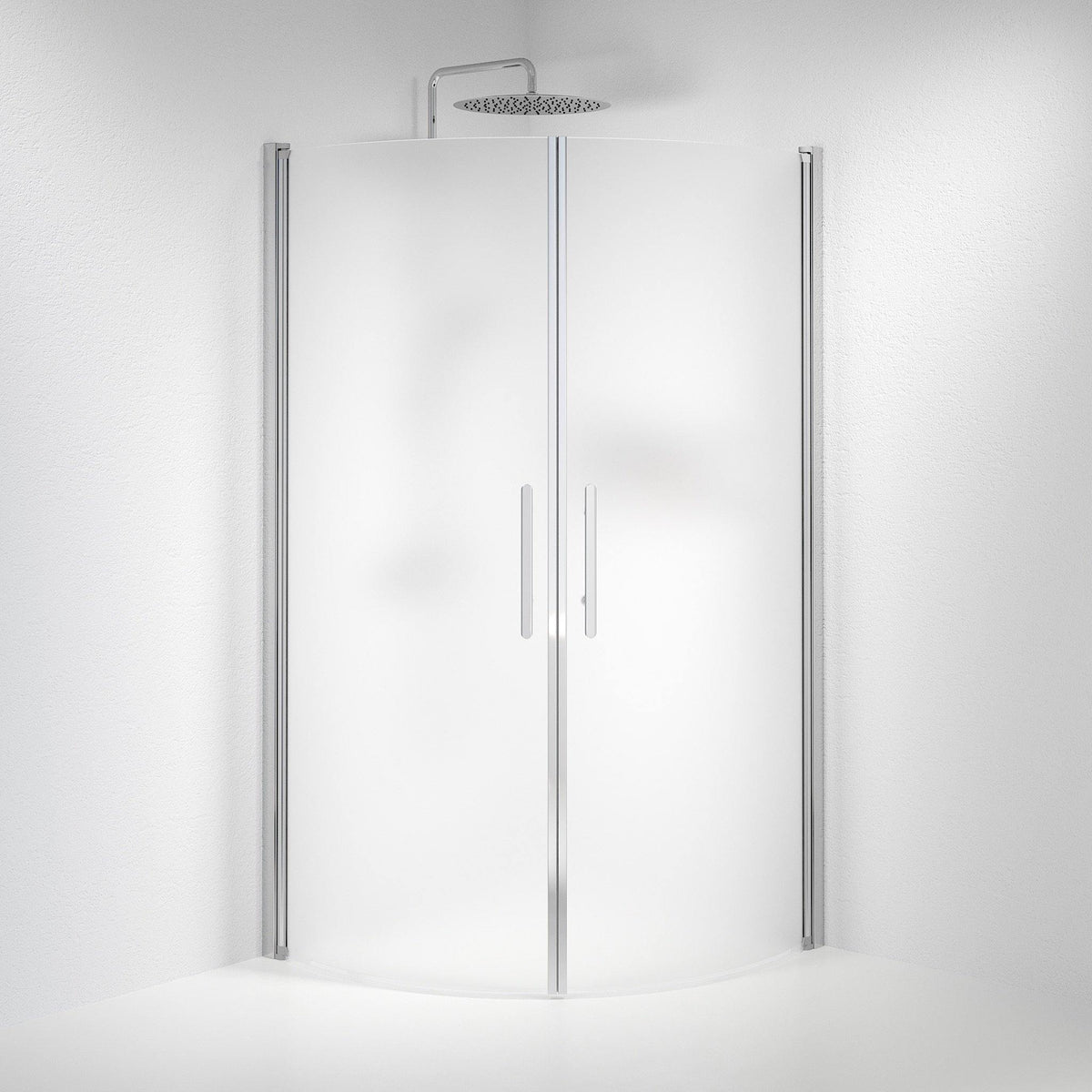 Round - Frosted, Shower Enclosure Set - Code, Matt/Chrome - 80 cm - MASTERSTORE - 8595677119701 - Shower Enclosure Set - Code - 35 - 809 - 60 - 55 - 00 - 8595677119701