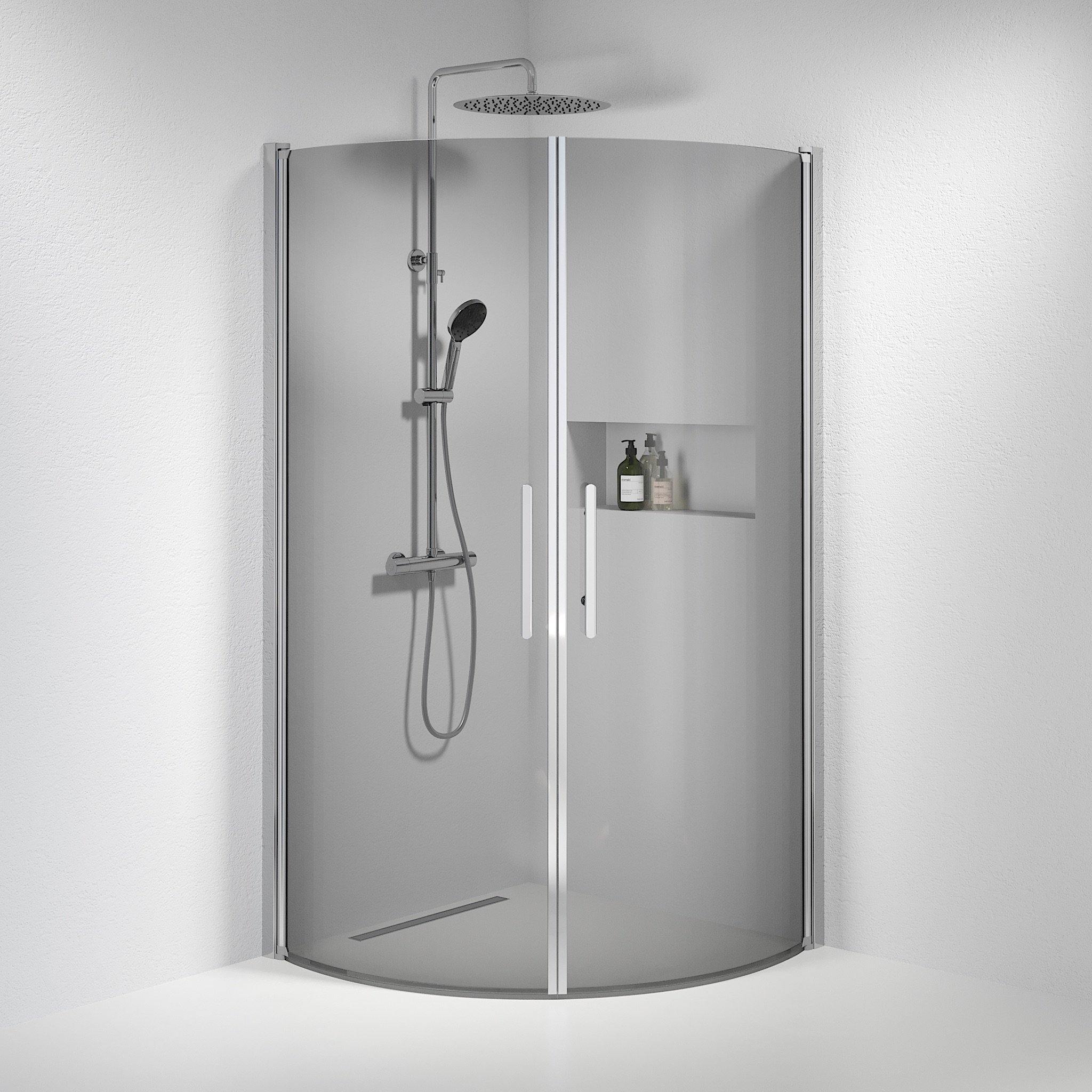 Round - Smoked, Shower Enclosure Set - Code, Smoked/Chrome - 80 cm - MASTERSTORE - 8595677119725 - Shower Enclosure Set - Code - 35 - 809 - 60 - 56 - 00 - 8595677119725