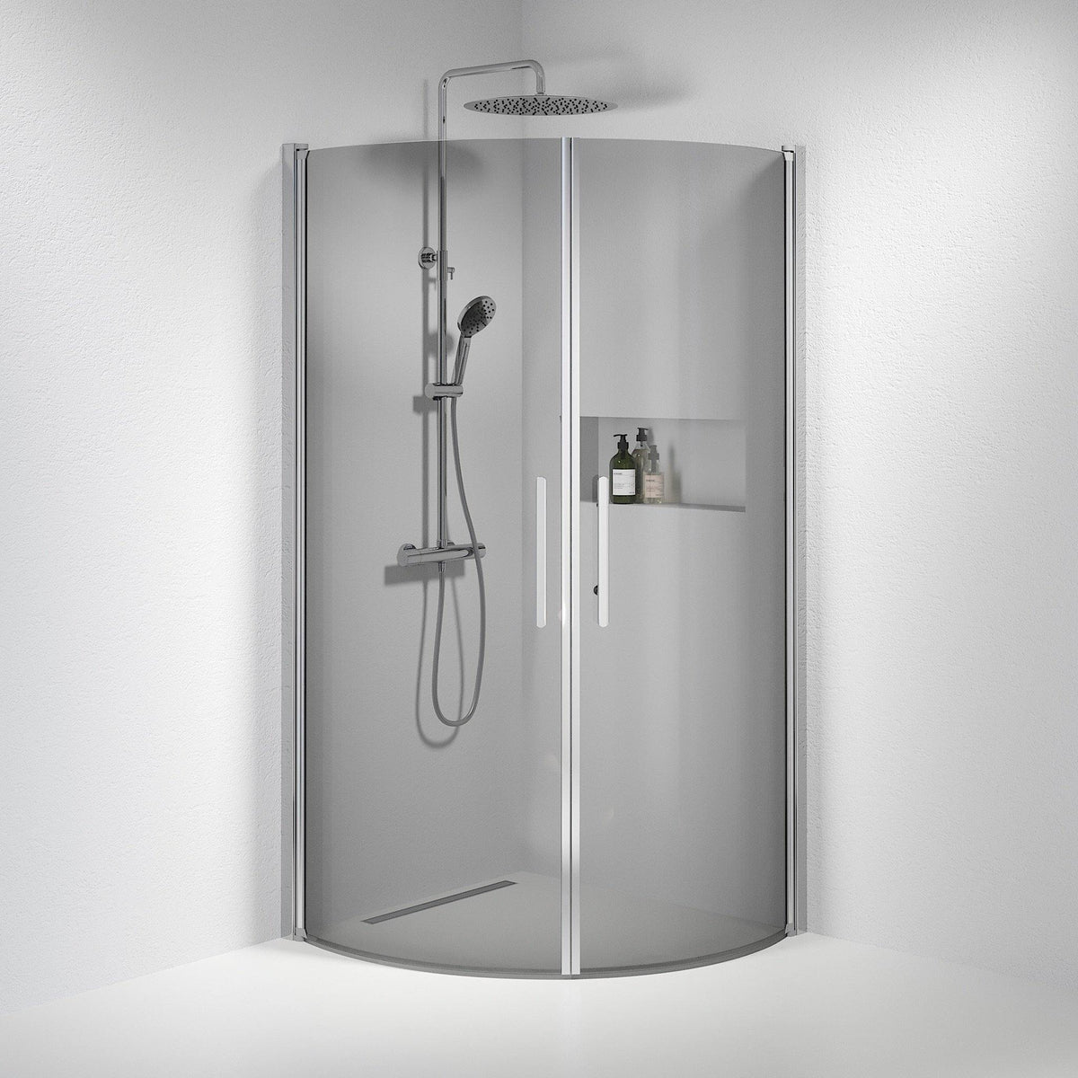 Round - Smoked, Shower Enclosure Set - Code, Smoked/Chrome - 80 cm - MASTERSTORE - 8595677119725 - Shower Enclosure Set - Code - 35 - 809 - 60 - 56 - 00 - 8595677119725