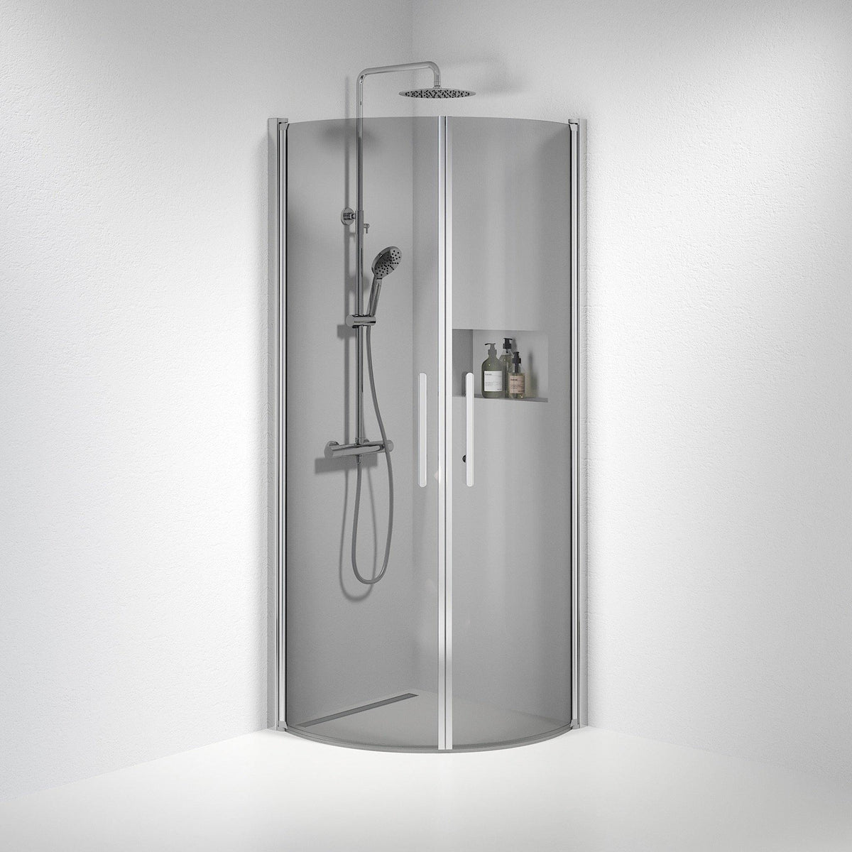 Round - Smoked, Shower Enclosure Set - Code, Smoked/Chrome - 80 cm - MASTERSTORE - 8595677119725 - Shower Enclosure Set - Code - 35 - 809 - 60 - 56 - 00 - 8595677119725