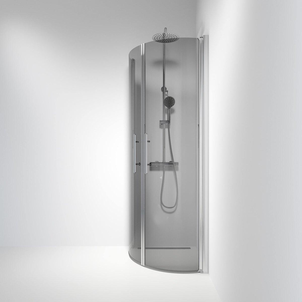 Round - Smoked, Shower Enclosure Set - Code, Smoked/Chrome - 80 cm - MASTERSTORE - 8595677119725 - Shower Enclosure Set - Code - 35 - 809 - 60 - 56 - 00 - 8595677119725