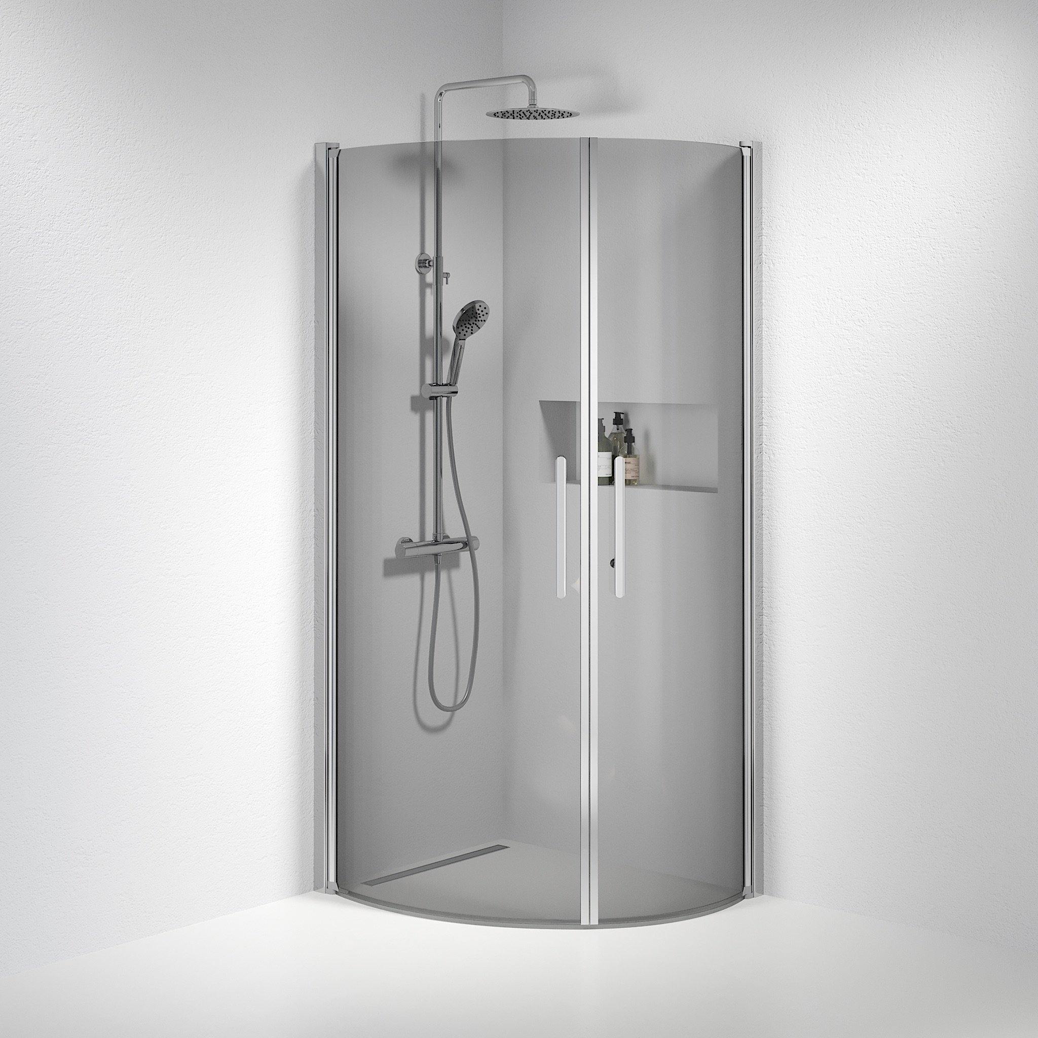 Round - Smoked, Shower Enclosure Set - Code, Smoked/Chrome - 80 cm - MASTERSTORE - 8595677119725 - Shower Enclosure Set - Code - 35 - 809 - 60 - 56 - 00 - 8595677119725