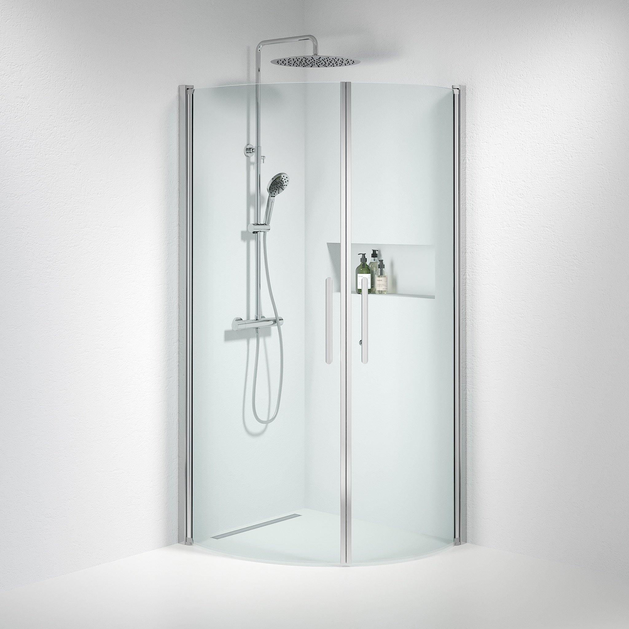 Round - Clear, Shower Enclosure Set - Code, Clear/Chrome - 90 cm - MASTERSTORE - 8595677119862 - Shower Enclosure Set - Code - 35 - 909 - 60 - 50 - 00 - 8595677119862