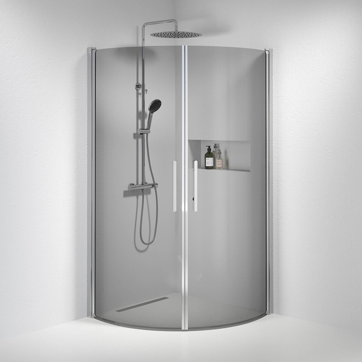 Round - Smoked, Shower Enclosure Set - Code, Smoked/Chrome - 90 cm - MASTERSTORE - 8595677119893 - Shower Enclosure Set - Code - 35 - 909 - 60 - 56 - 00 - 8595677119893