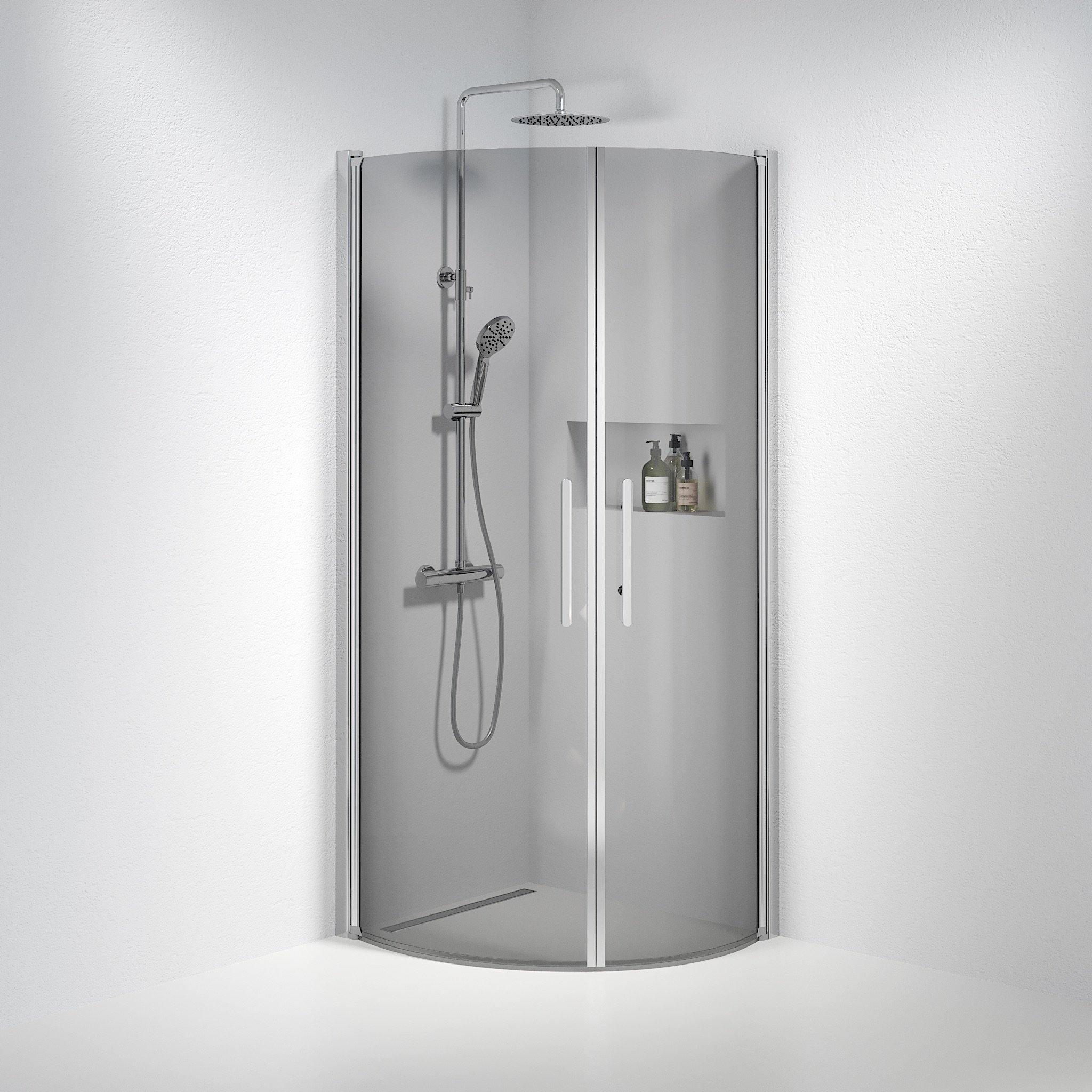Round - Smoked, Shower Enclosure Set - Code, Smoked/Chrome - 90 cm - MASTERSTORE - 8595677119893 - Shower Enclosure Set - Code - 35 - 909 - 60 - 56 - 00 - 8595677119893
