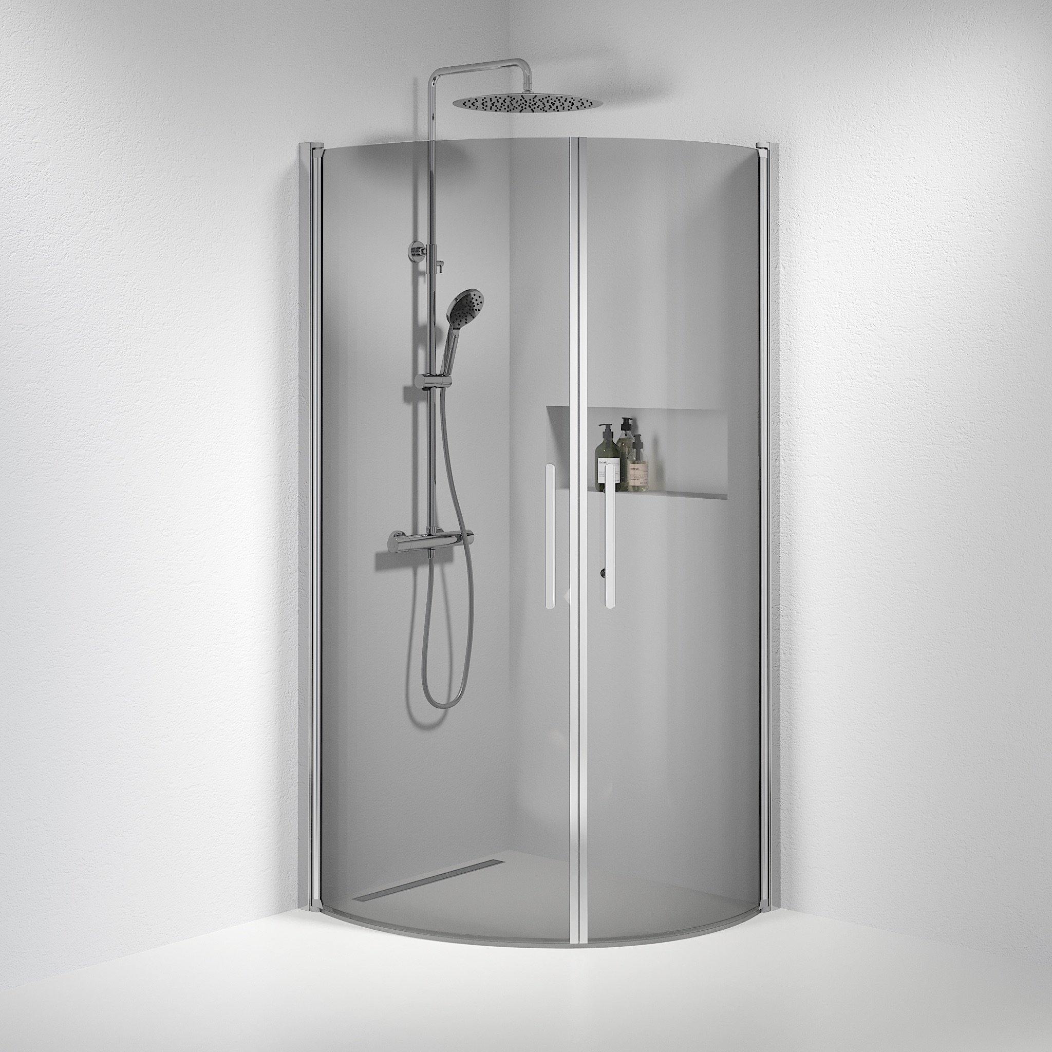 Round - Smoked, Shower Enclosure Set - Code, Smoked/Chrome - 90 cm - MASTERSTORE - 8595677119893 - Shower Enclosure Set - Code - 35 - 909 - 60 - 56 - 00 - 8595677119893