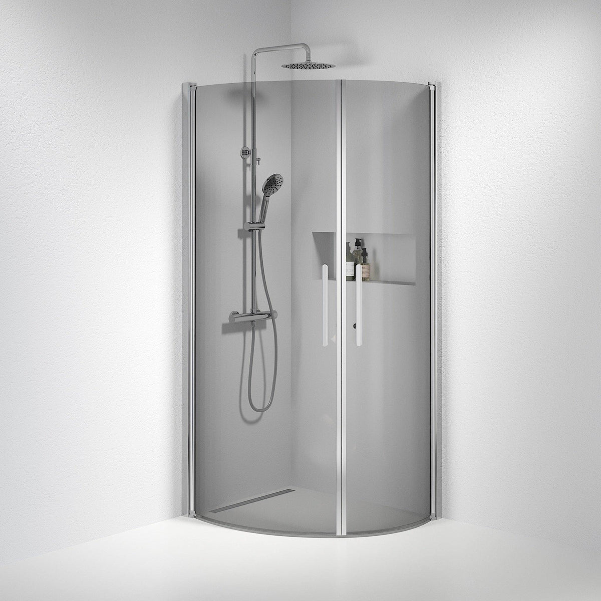 Round - Smoked, Shower Enclosure Set - Code, Smoked/Chrome - 90 cm - MASTERSTORE - 8595677119893 - Shower Enclosure Set - Code - 35 - 909 - 60 - 56 - 00 - 8595677119893