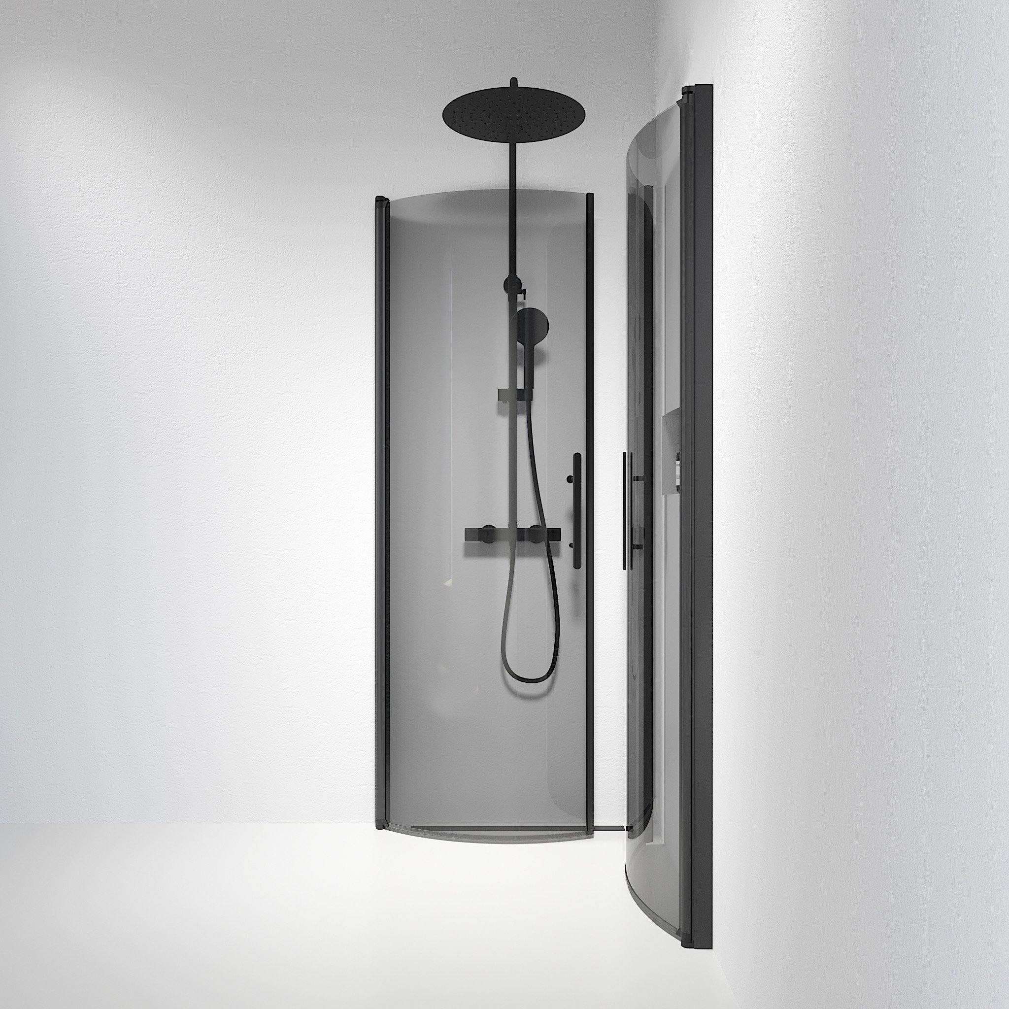 Round - Smoked, Shower Enclosure Set - Code, Smoked/Black - 90 cm - MASTERSTORE - 8595677119978 - Shower Enclosure Set - Code - 35 - 901 - 02 - 56 - 00 - 8595677119978