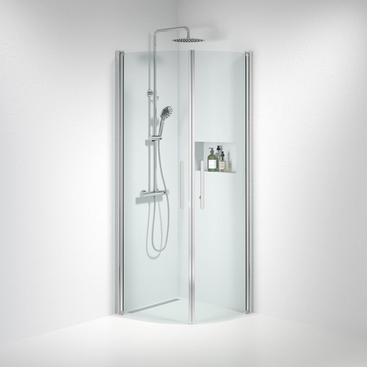 Round - Clear, Shower Enclosure Set - Code, Clear/Chrome - 90 cm - MASTERSTORE - 8595677119985 - Shower Enclosure Set - Code - 35 - 901 - 60 - 50 - 00 - 8595677119985
