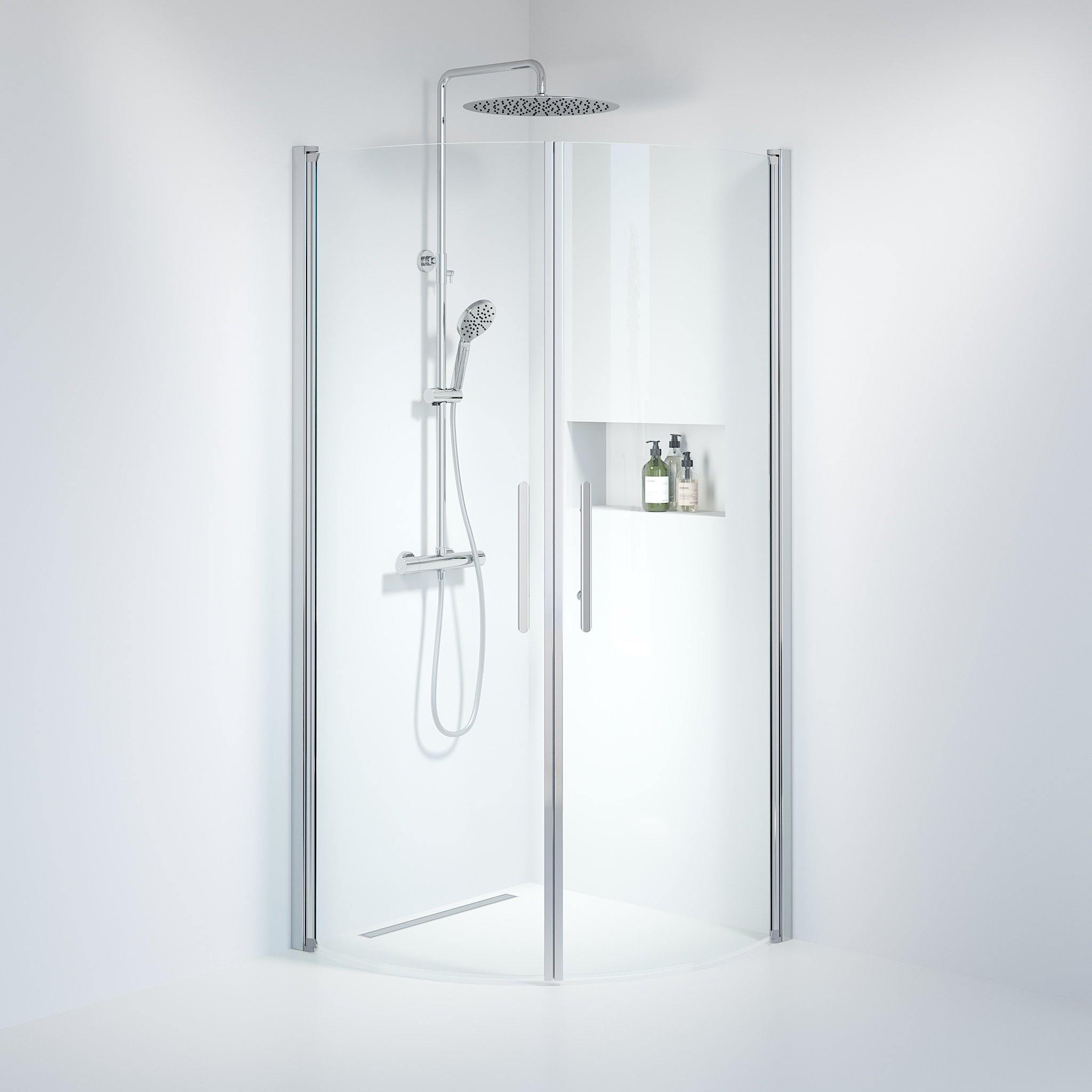 Round - Clear, Shower Enclosure Set - Code, Clear/Chrome - 90 cm - MASTERSTORE - 8595677119985 - Shower Enclosure Set - Code - 35 - 901 - 60 - 50 - 00 - 8595677119985