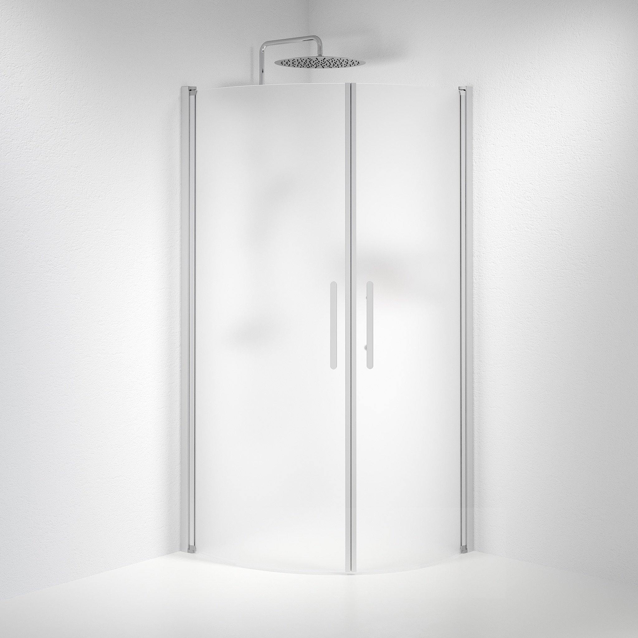 Round - Frosted, Shower Enclosure Set - Code, Matt/Satin - 100 cm - MASTERSTORE - 8595677120165 - Shower Enclosure Set - Code - 35 - 101 - 67 - 55 - 00 - 8595677120165