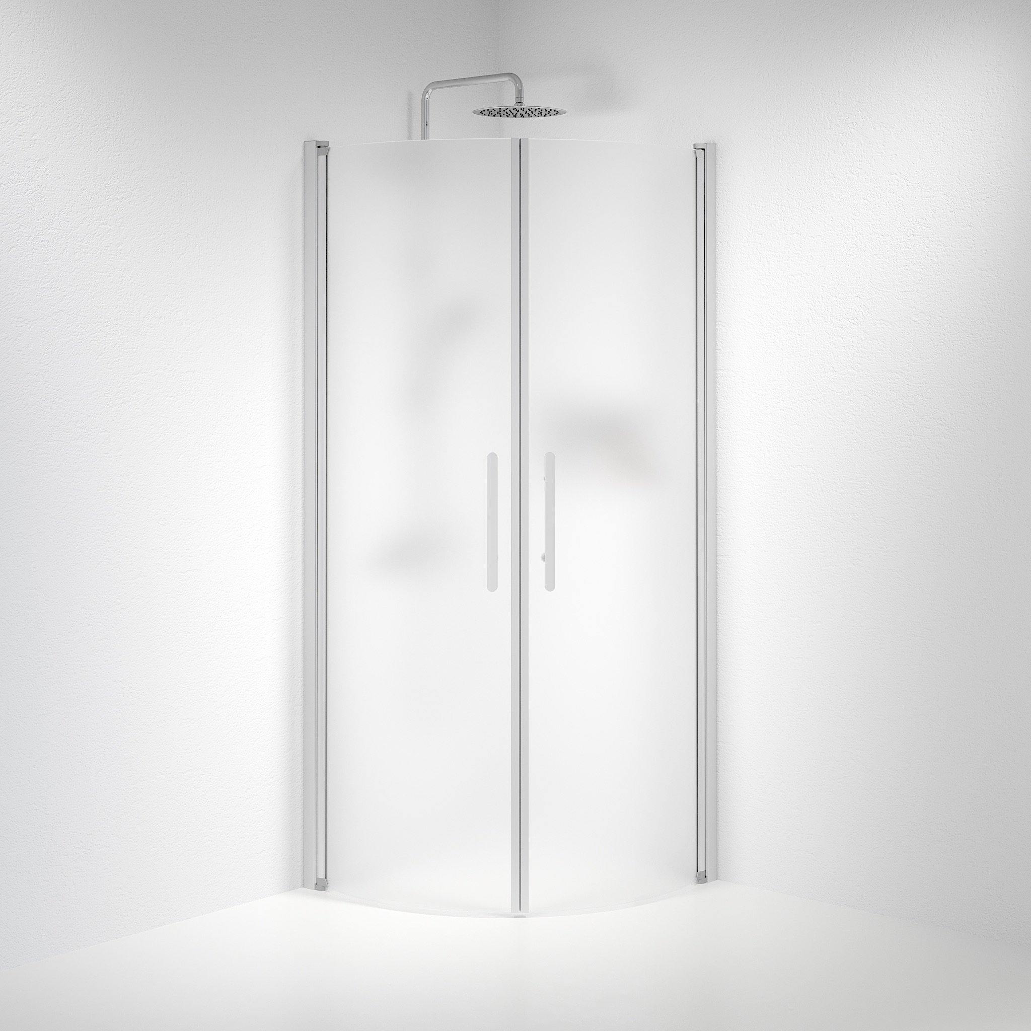 Round - Frosted, Shower Enclosure Set - Code, Matt/Satin - 100 cm - MASTERSTORE - 8595677120165 - Shower Enclosure Set - Code - 35 - 101 - 67 - 55 - 00 - 8595677120165