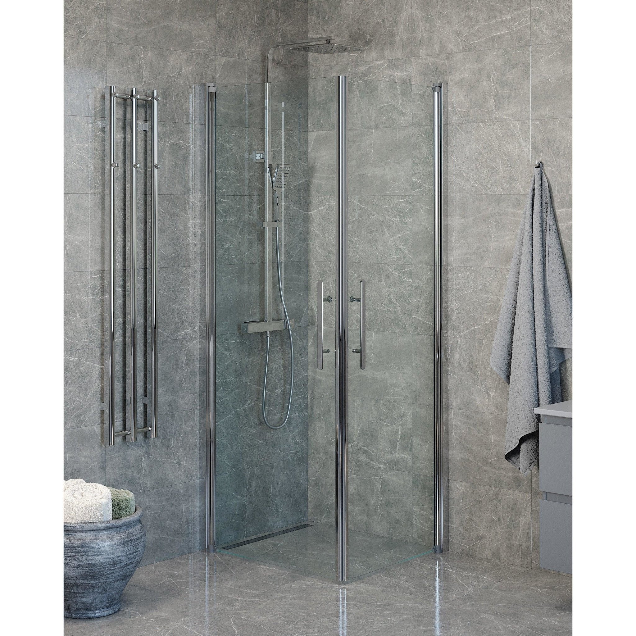Square - Clear, Shower Enclosure Set - Code, Clear/Chrome - 70 cm - MASTERSTORE - 8595677120233 - Shower Enclosure Set - Code - 36 - 701 - 60 - 50 - 00 - 8595677120233
