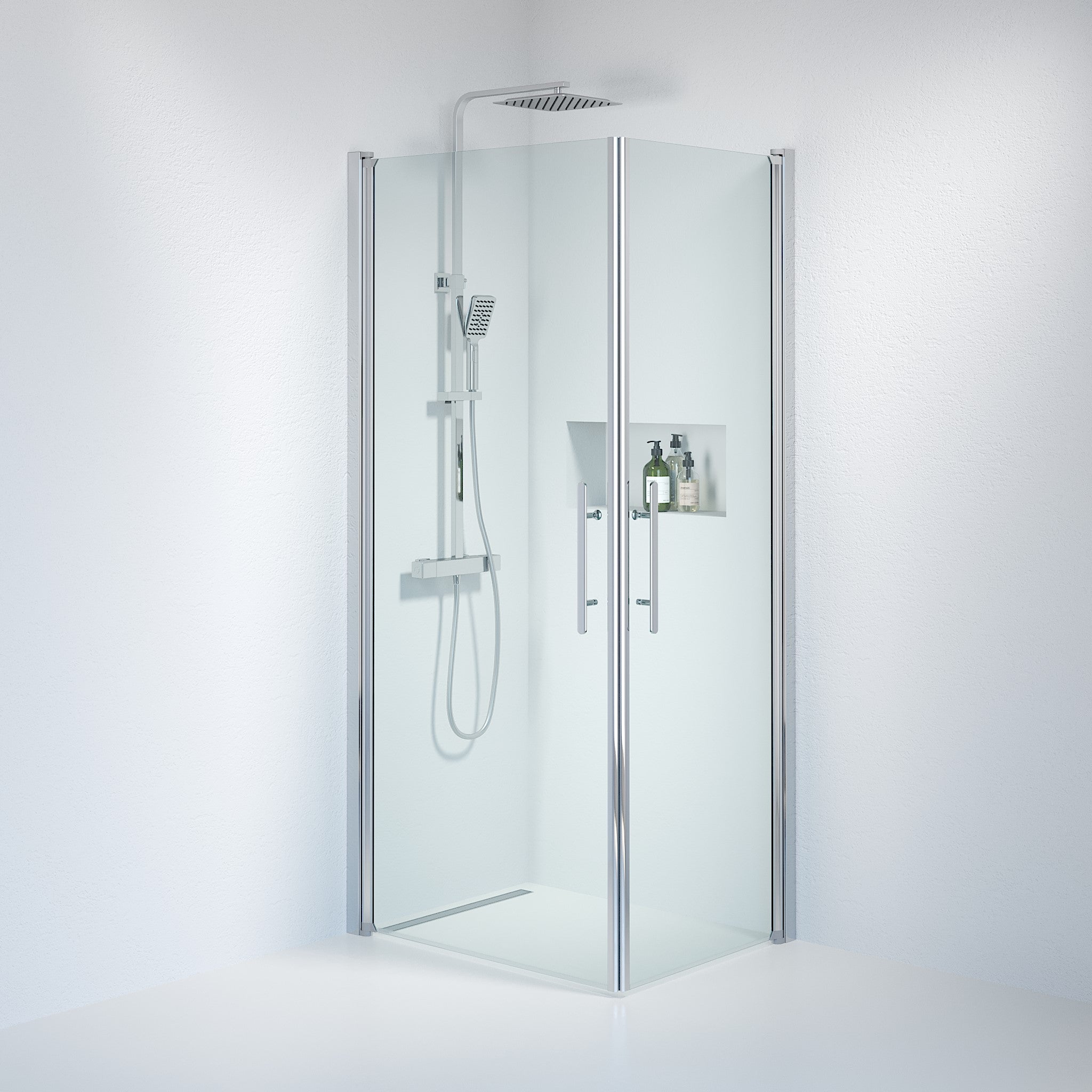 Square - Clear, Shower Enclosure Set - Code, Clear/Chrome - 70 cm - MASTERSTORE - 8595677120233 - Shower Enclosure Set - Code - 36 - 701 - 60 - 50 - 00 - 8595677120233