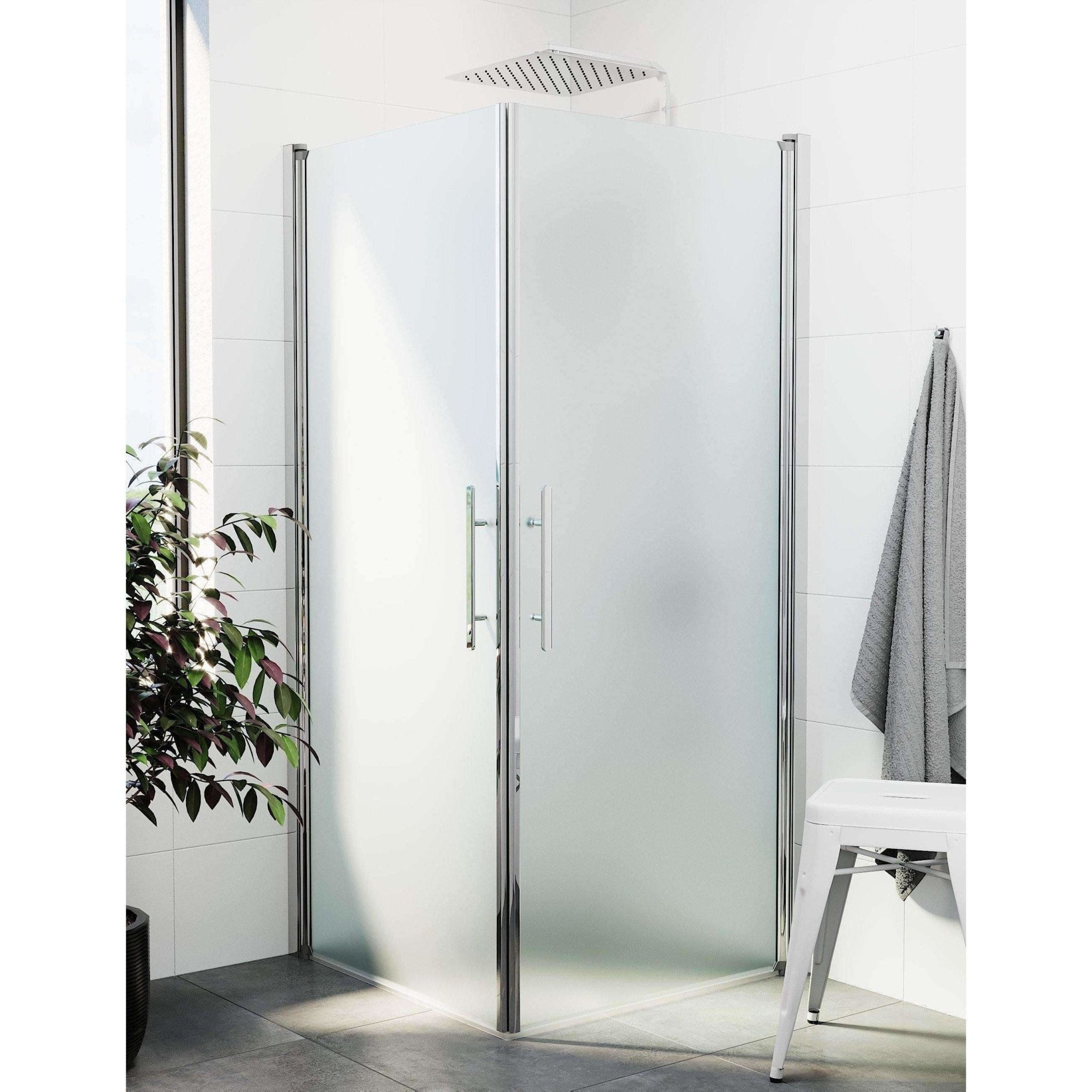 Square - Frosted, Shower Enclosure Set - Code, Matt/Chrome - 70 cm - MASTERSTORE - 8595677120257 - Shower Enclosure Set - Code - 36 - 701 - 60 - 55 - 00 - 8595677120257