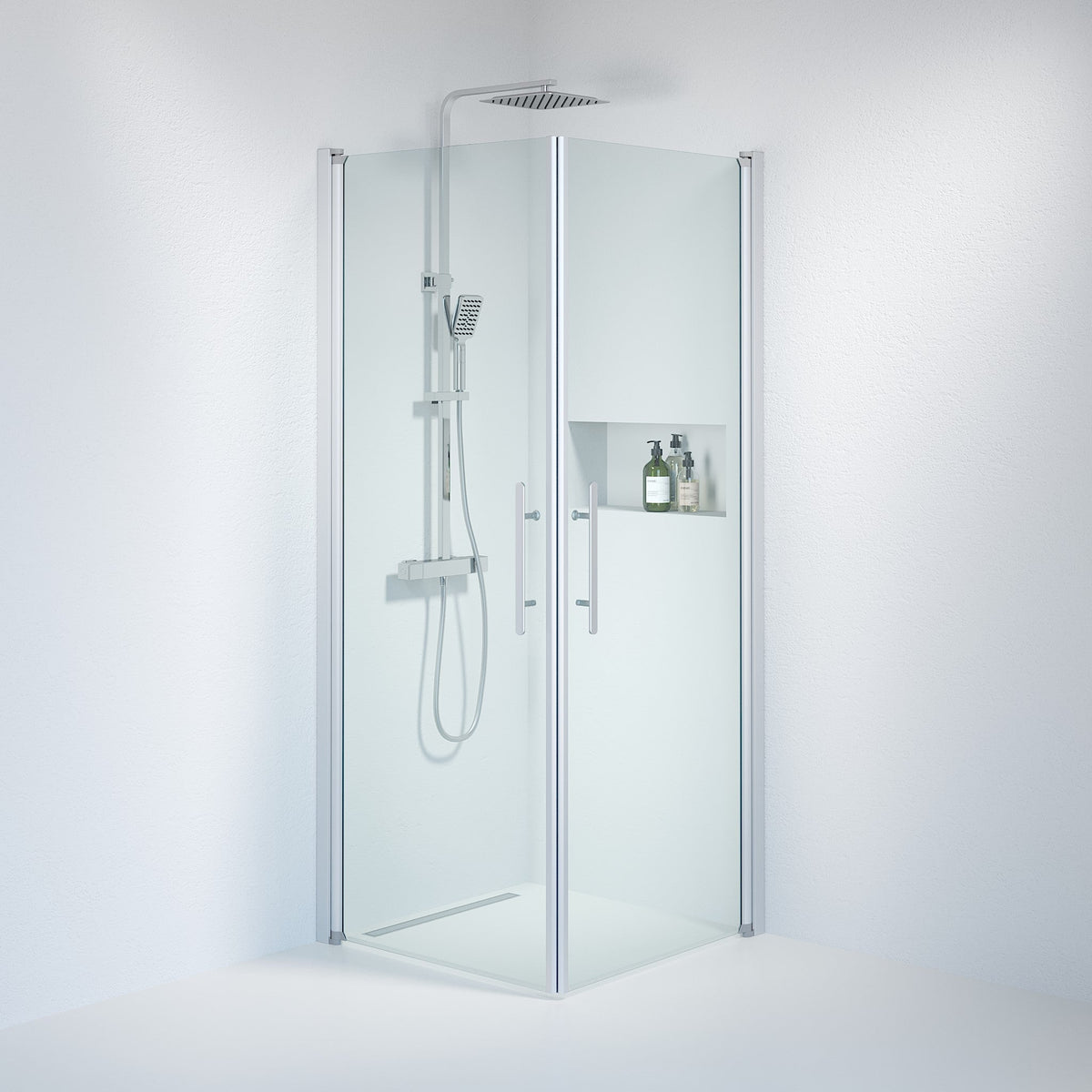 Square - Clear, Shower Enclosure Set - Code, Clear/Satin - 70 cm - MASTERSTORE - 8595677120271 - Shower Enclosure Set - Code - 36 - 701 - 67 - 50 - 00 - 8595677120271