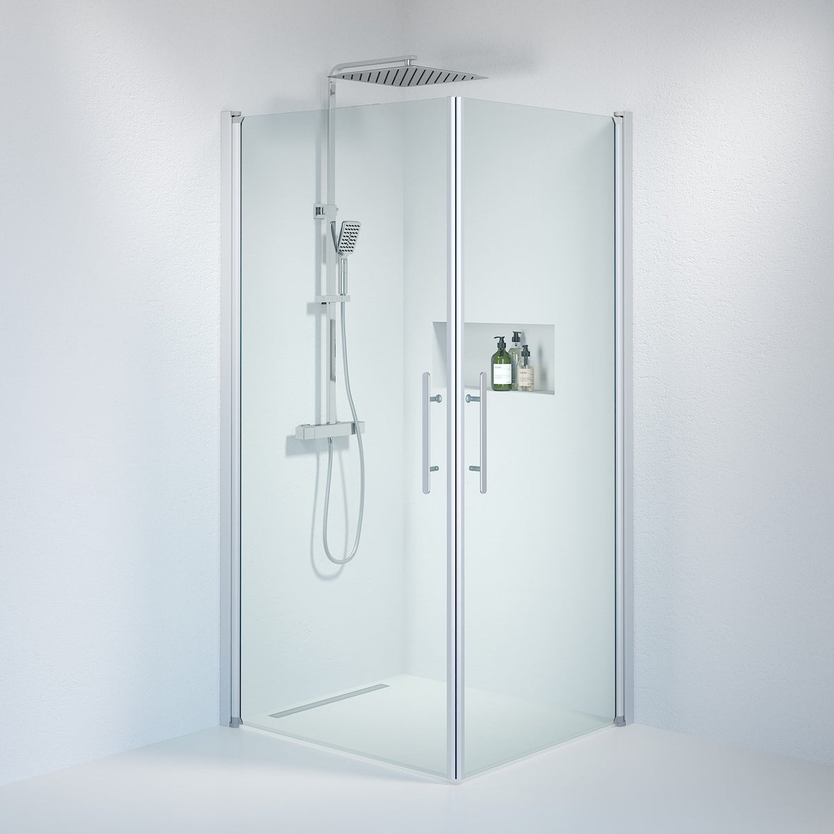 Square - Clear, Shower Enclosure Set - Code, Clear/Satin - 70 cm - MASTERSTORE - 8595677120400 - Shower Enclosure Set - Code - 36 - 708 - 67 - 50 - 00 - 8595677120400