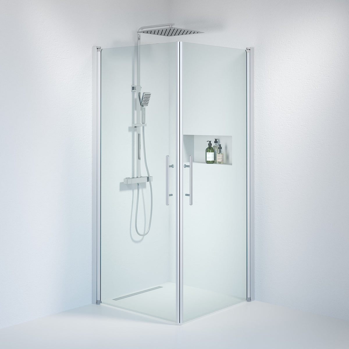 Square - Clear, Shower Enclosure Set - Code, Clear/Satin - 70 cm - MASTERSTORE - 8595677120400 - Shower Enclosure Set - Code - 36 - 708 - 67 - 50 - 00 - 8595677120400