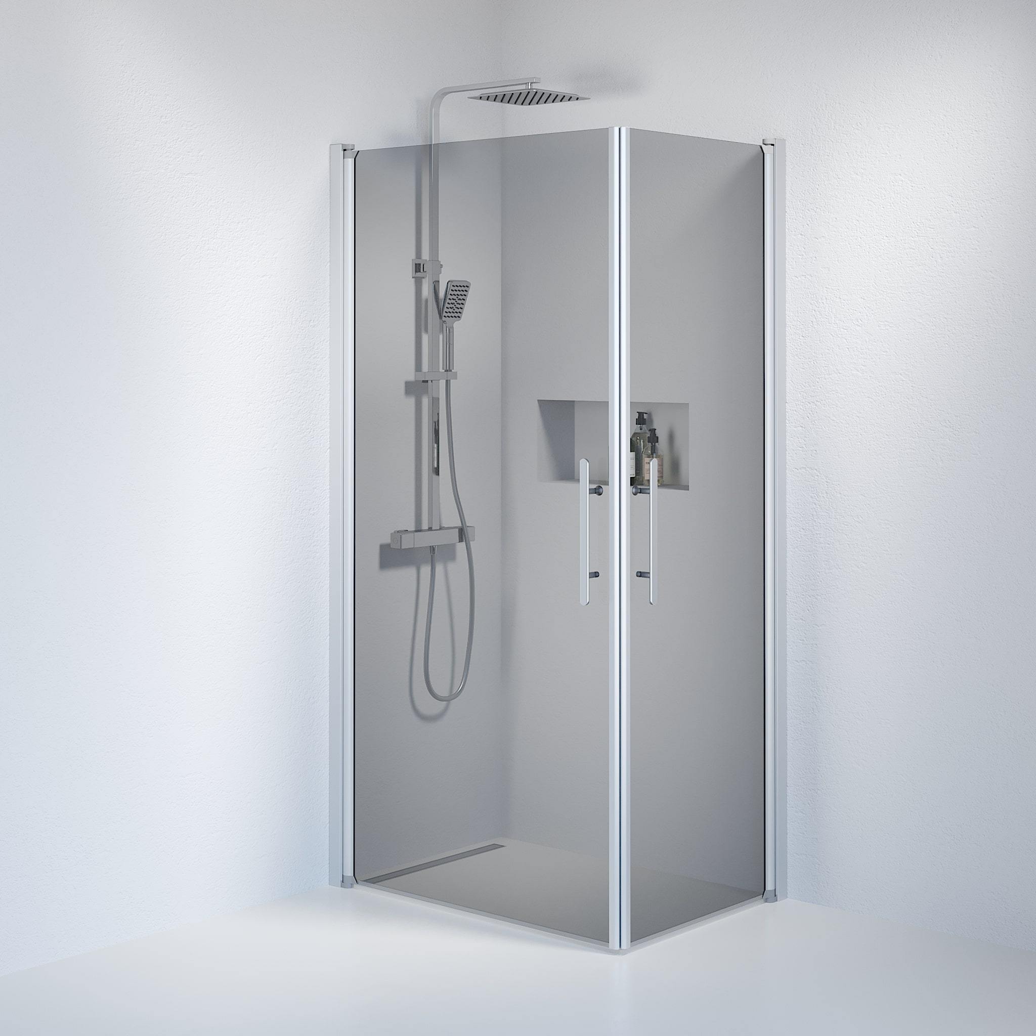 Square - Smoked, Shower Enclosure Set - Code, Smoked/Satin - 70 cm - MASTERSTORE - 8595677120431 - Shower Enclosure Set - Code - 36 - 708 - 67 - 56 - 00 - 8595677120431