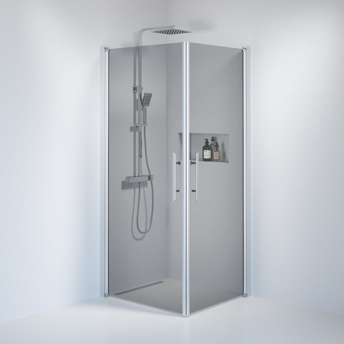 Square - Smoked, Shower Enclosure Set - Code, Smoked/Satin - 70 cm - MASTERSTORE - 8595677120431 - Shower Enclosure Set - Code - 36 - 708 - 67 - 56 - 00 - 8595677120431
