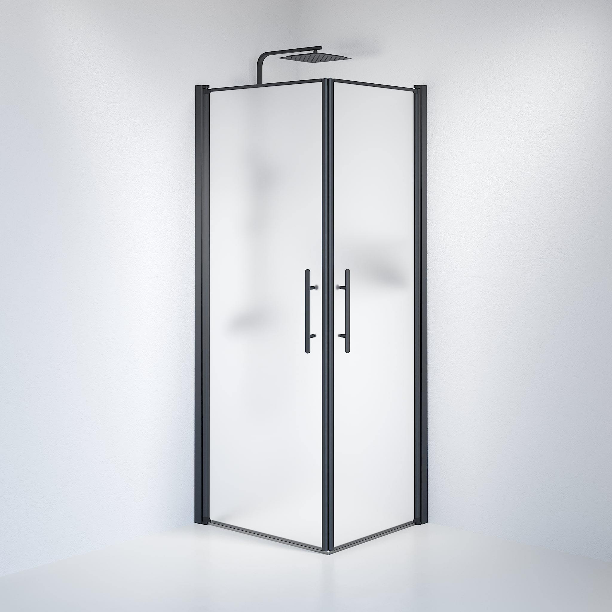 Square - Frosted, Shower Enclosure Set - Code, Matt/Black - 70 cm - MASTERSTORE - 8595677120462 - Shower Enclosure Set - Code - 36 - 709 - 02 - 55 - 00 - 8595677120462