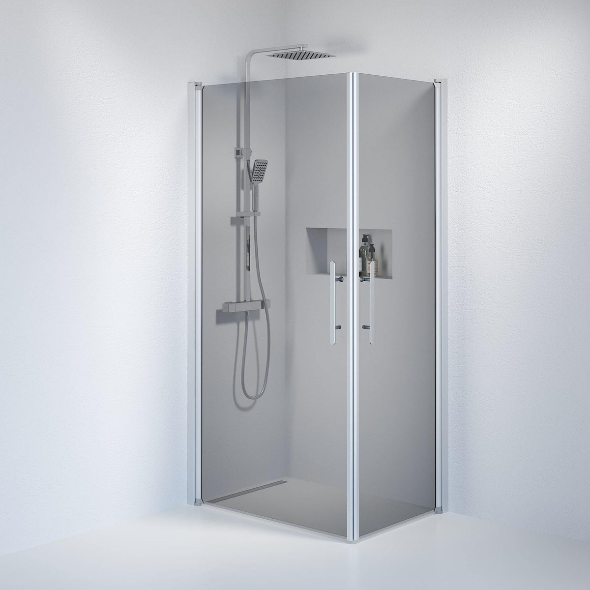 Square - Smoked, Shower Enclosure Set - Code, Smoked/Satin - 70 cm - MASTERSTORE - 8595677120561 - Shower Enclosure Set - Code - 36 - 709 - 67 - 56 - 00 - 8595677120561