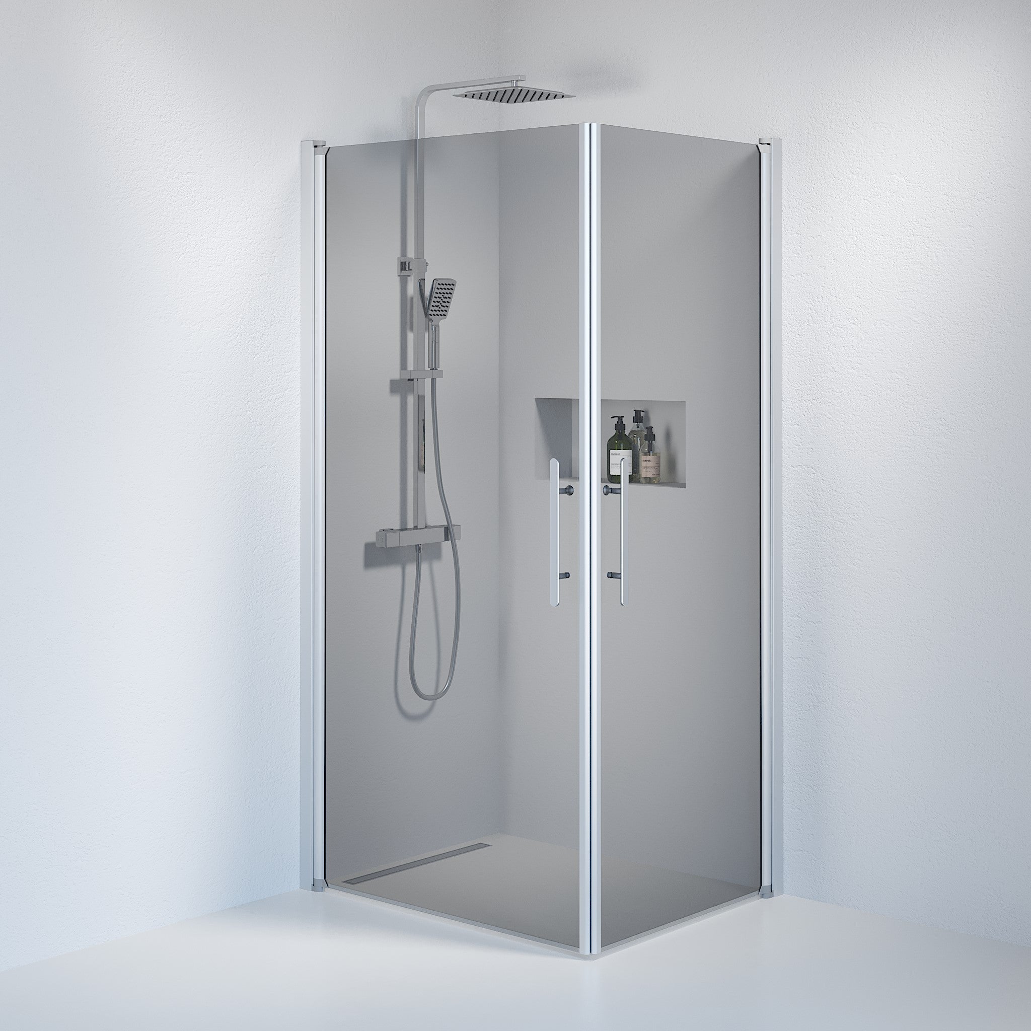 Square - Smoked, Shower Enclosure Set - Code, Smoked/Satin - 70 cm - MASTERSTORE - 8595677120561 - Shower Enclosure Set - Code - 36 - 709 - 67 - 56 - 00 - 8595677120561