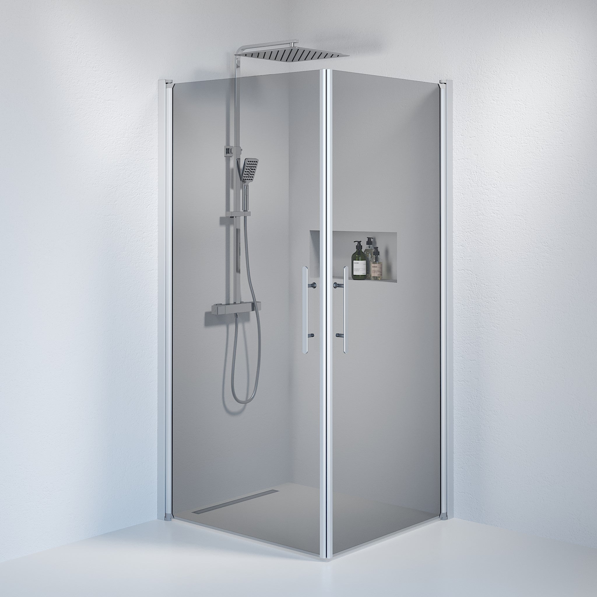 Square - Smoked, Shower Enclosure Set - Code, Smoked/Satin - 70 cm - MASTERSTORE - 8595677120561 - Shower Enclosure Set - Code - 36 - 709 - 67 - 56 - 00 - 8595677120561