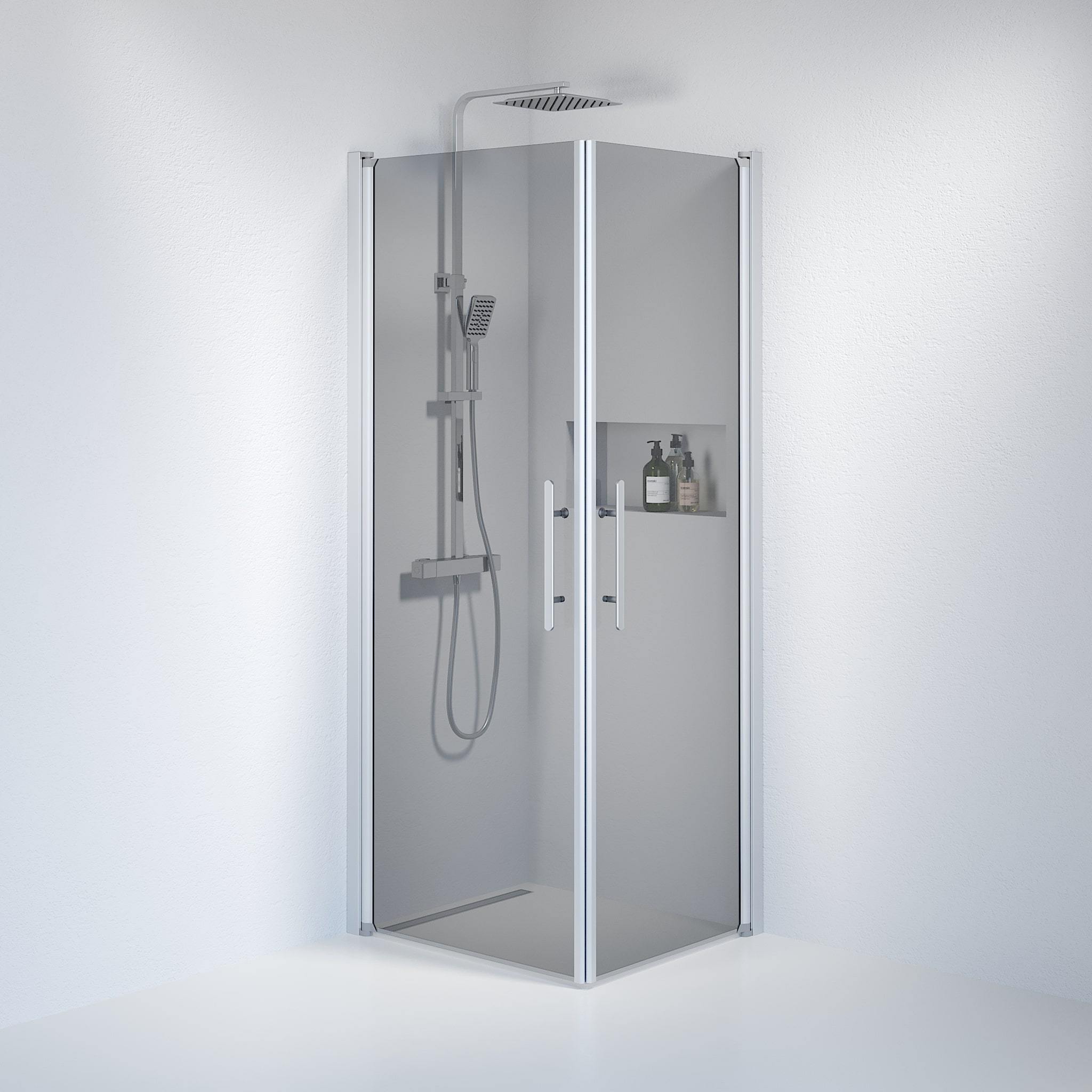 Square - Smoked, Shower Enclosure Set - Code, Smoked/Satin - 70 cm - MASTERSTORE - 8595677120561 - Shower Enclosure Set - Code - 36 - 709 - 67 - 56 - 00 - 8595677120561