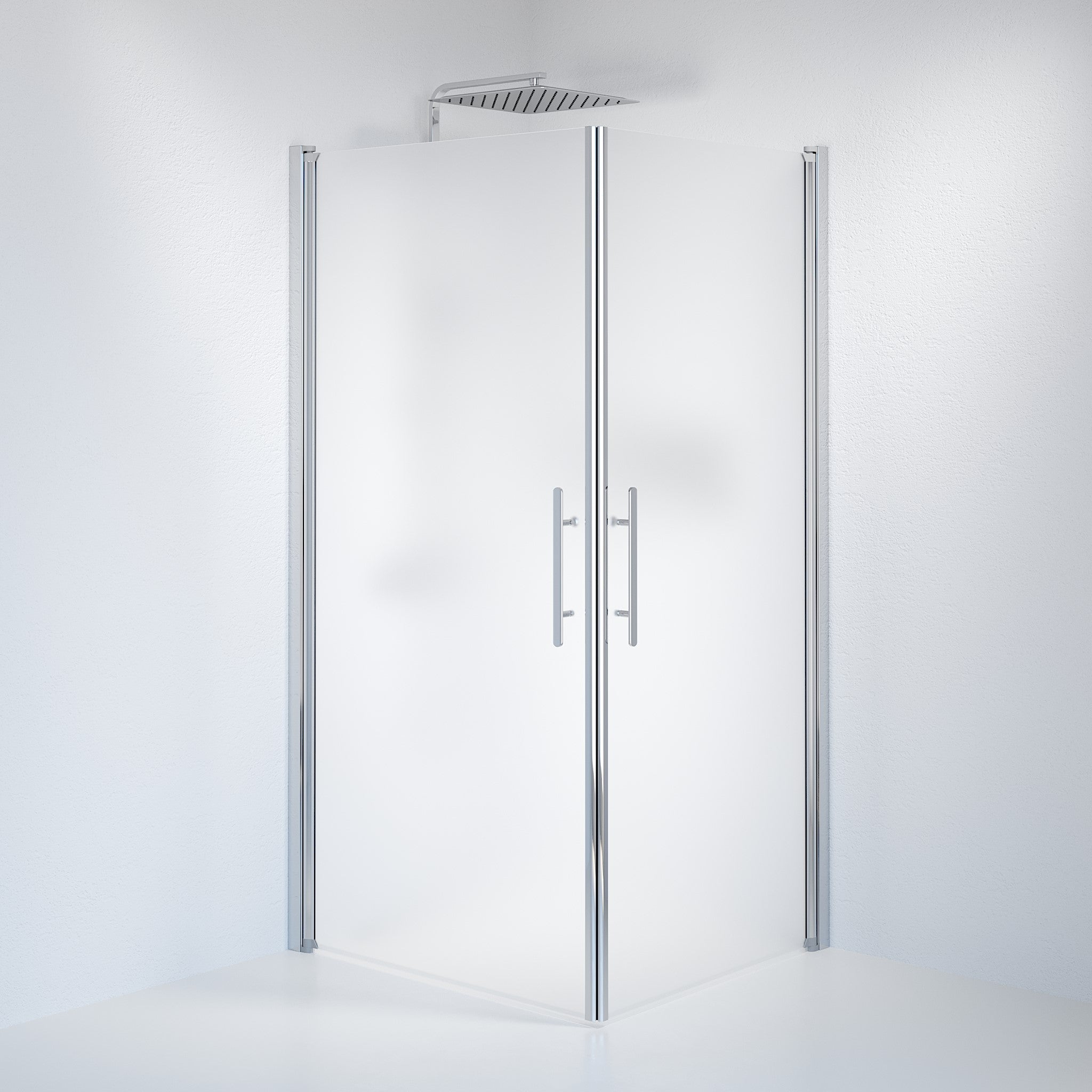 Square - Frosted, Shower Enclosure Set - Code, Matt/Chrome - 80 cm - MASTERSTORE - 8595677120646 - Shower Enclosure Set - Code - 36 - 801 - 60 - 55 - 00 - 8595677120646