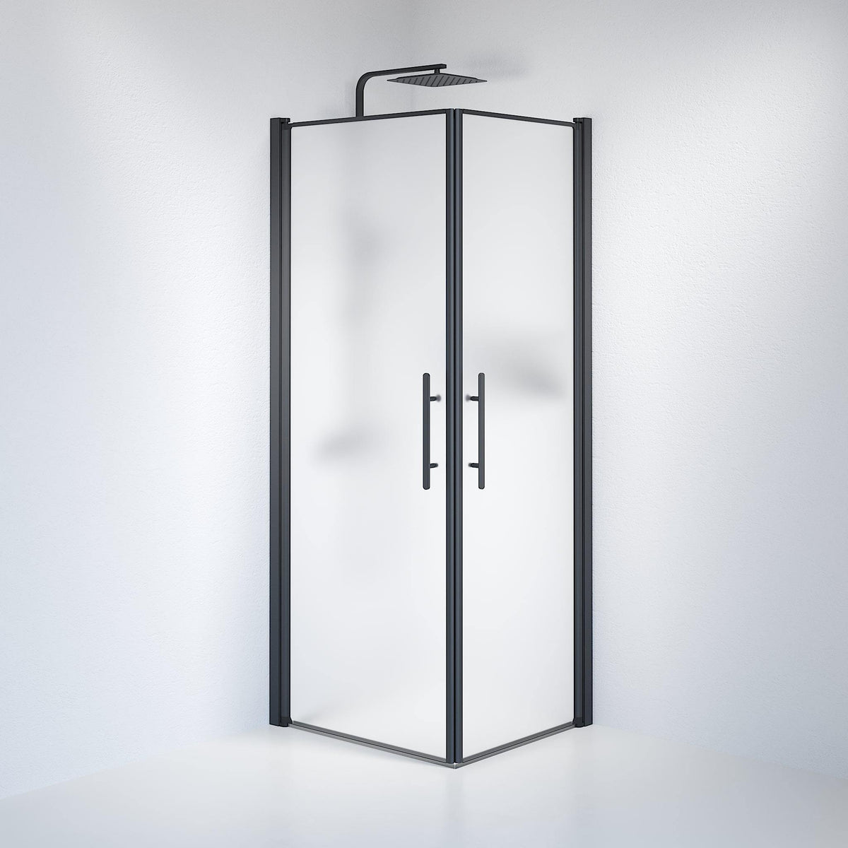 Square - Frosted, Shower Enclosure Set - Code, Matt/Black - 80 cm - MASTERSTORE - 8595677120721 - Shower Enclosure Set - Code - 36 - 808 - 02 - 55 - 00 - 8595677120721