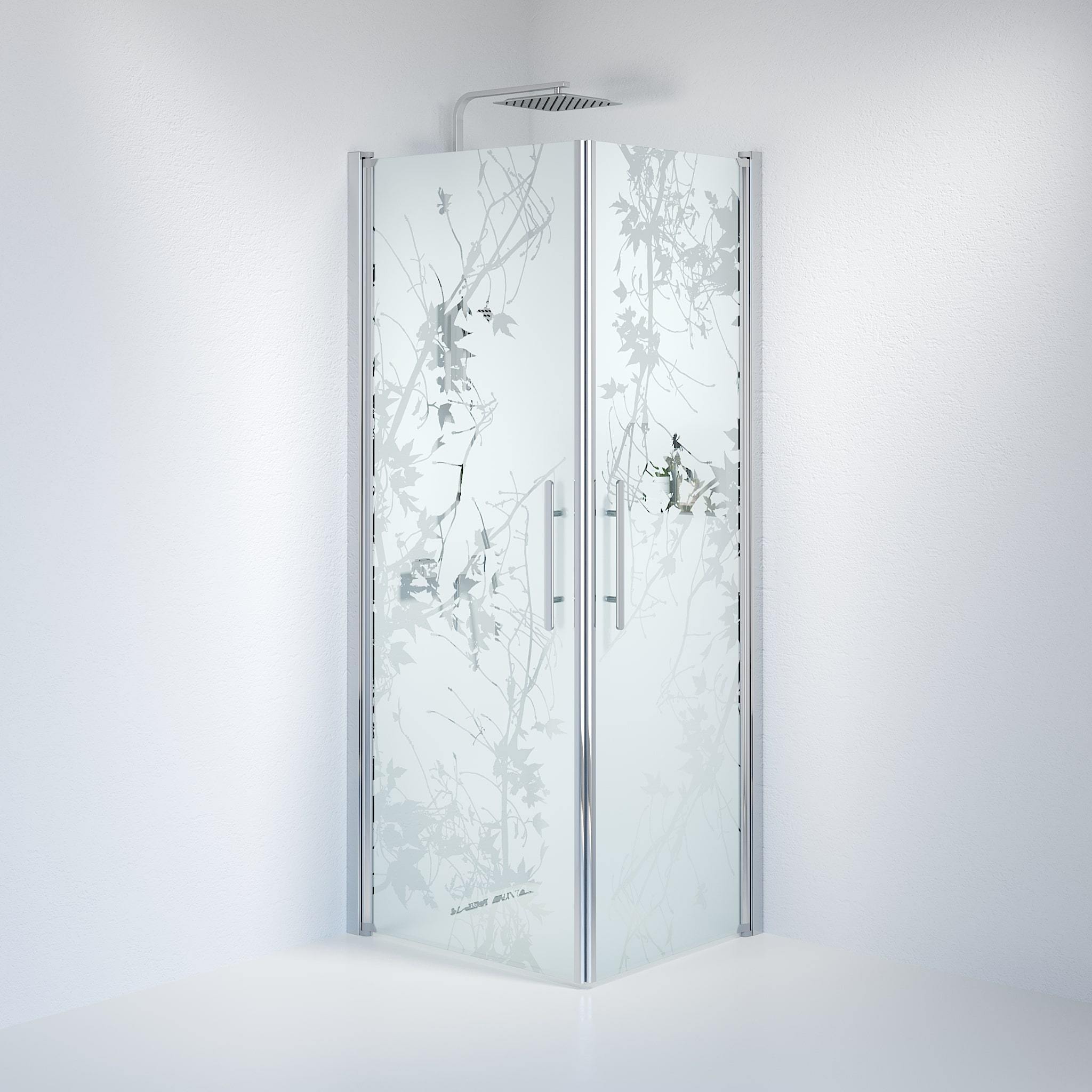 Duschhörna fyrkantig 80x80x198 cm - 6 mm frostad dekor nanoglas - kromprofil - Vänern - Duschhörn - Square - Decor, Shower Enclosure Set - Code, Decor/Chrome - 80 cm - MASTERSTORE - 8595677120769 - Shower Enclosure Set - Code - 36 - 808 - 60 - 54 - 00 - 8595677120769 -